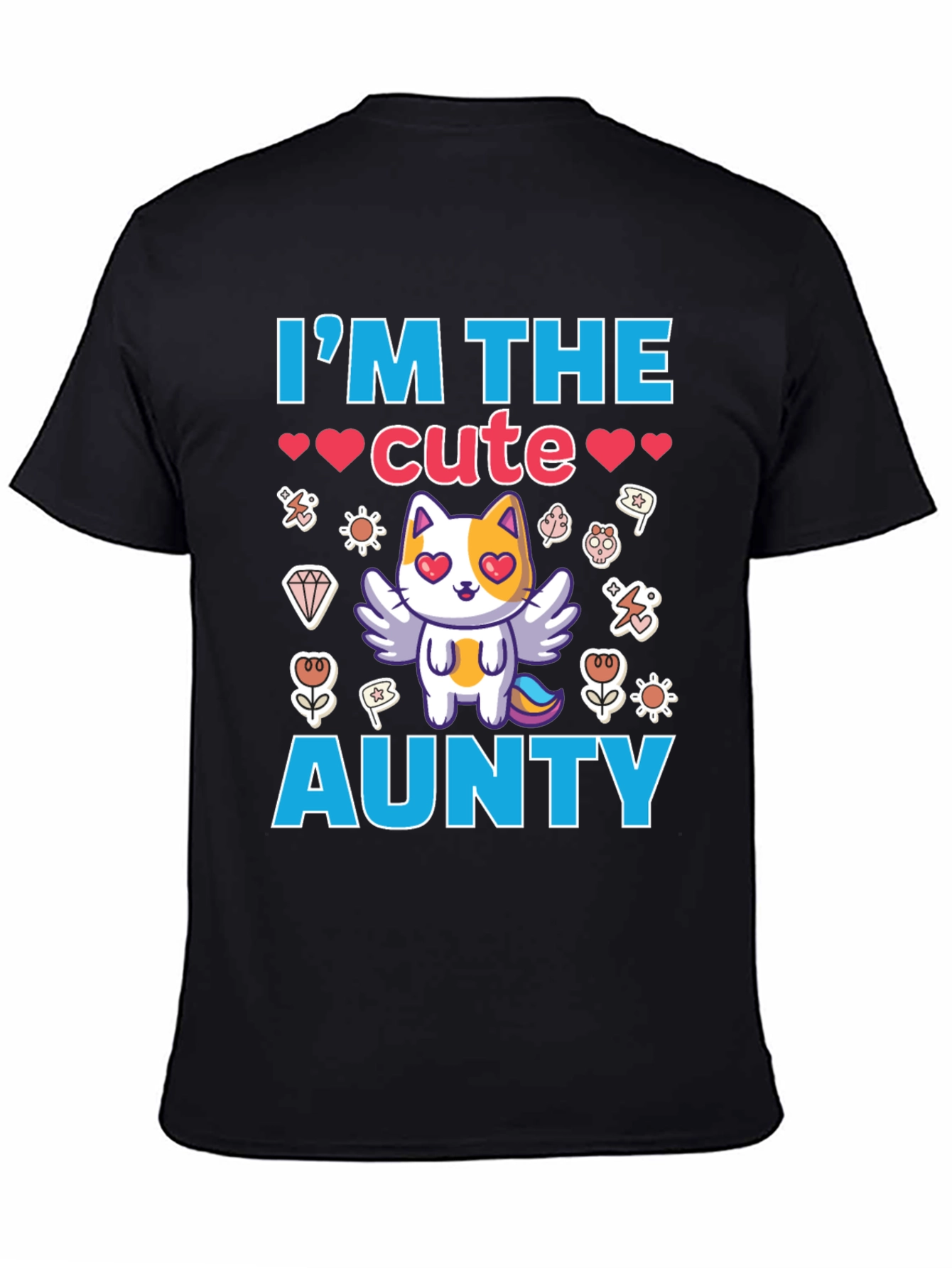 Cute Aunty T-Shirt Black Cotton Tee