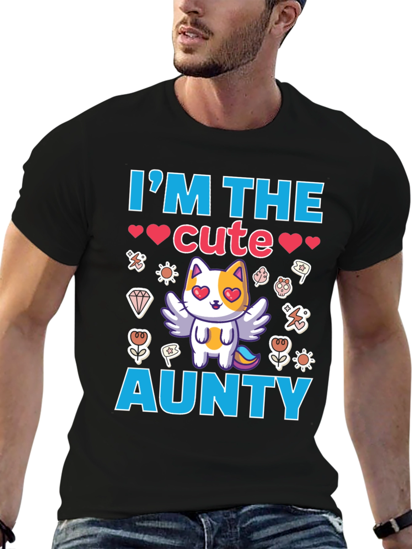 Cute Aunty T-Shirt Black Cotton Tee