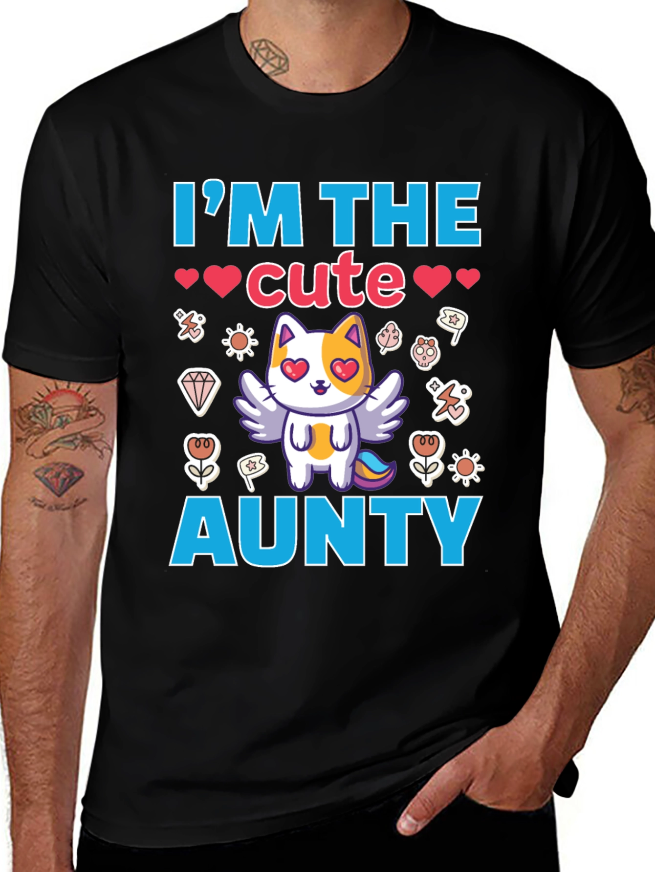 Cute Aunty T-Shirt Black Cotton Tee