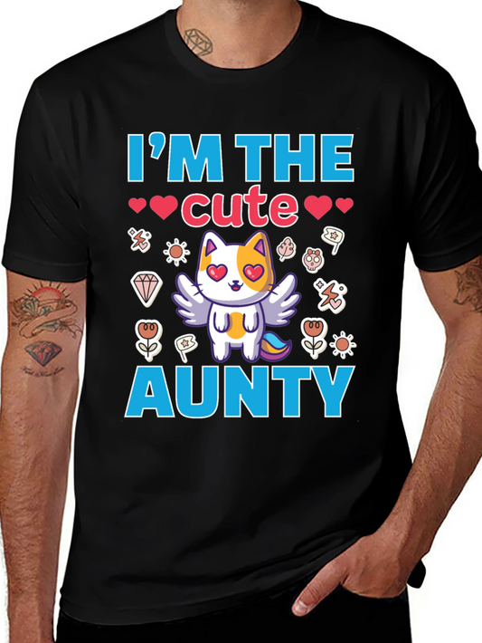 Cute Aunty T-Shirt Black Cotton Tee
