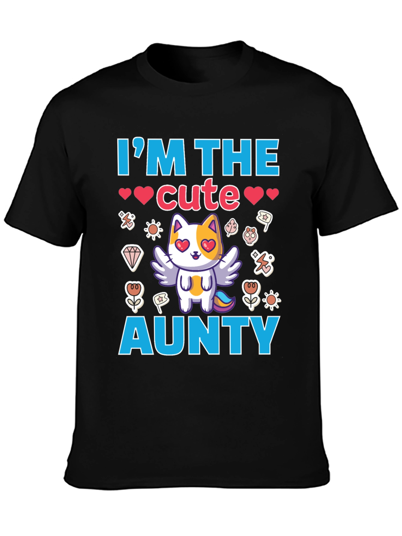 Cute Aunty T-Shirt Black Cotton Tee