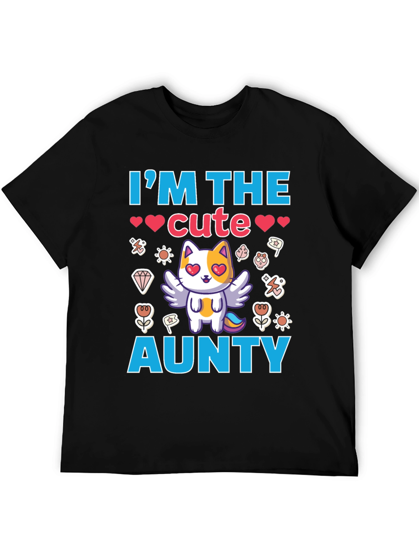 Cute Aunty T-Shirt Black Cotton Tee