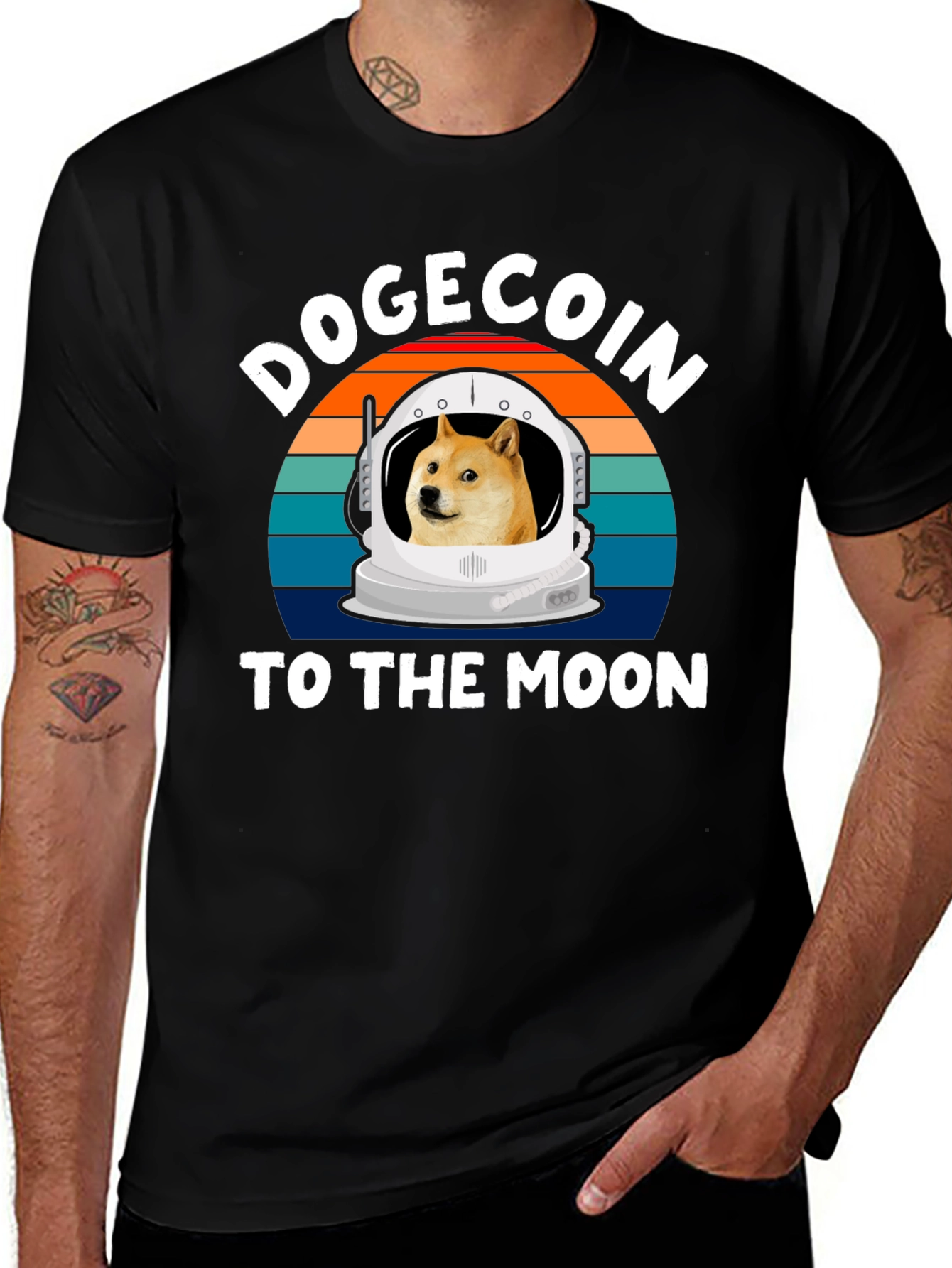 Dogecoin To The Moon Graphic Tee