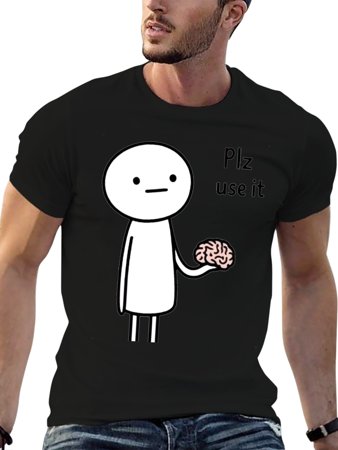 Use Your Brain Funny Graphic Tee - Black