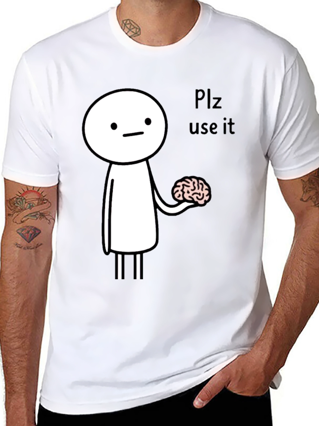 Use Your Brain Funny Graphic Tee - Black
