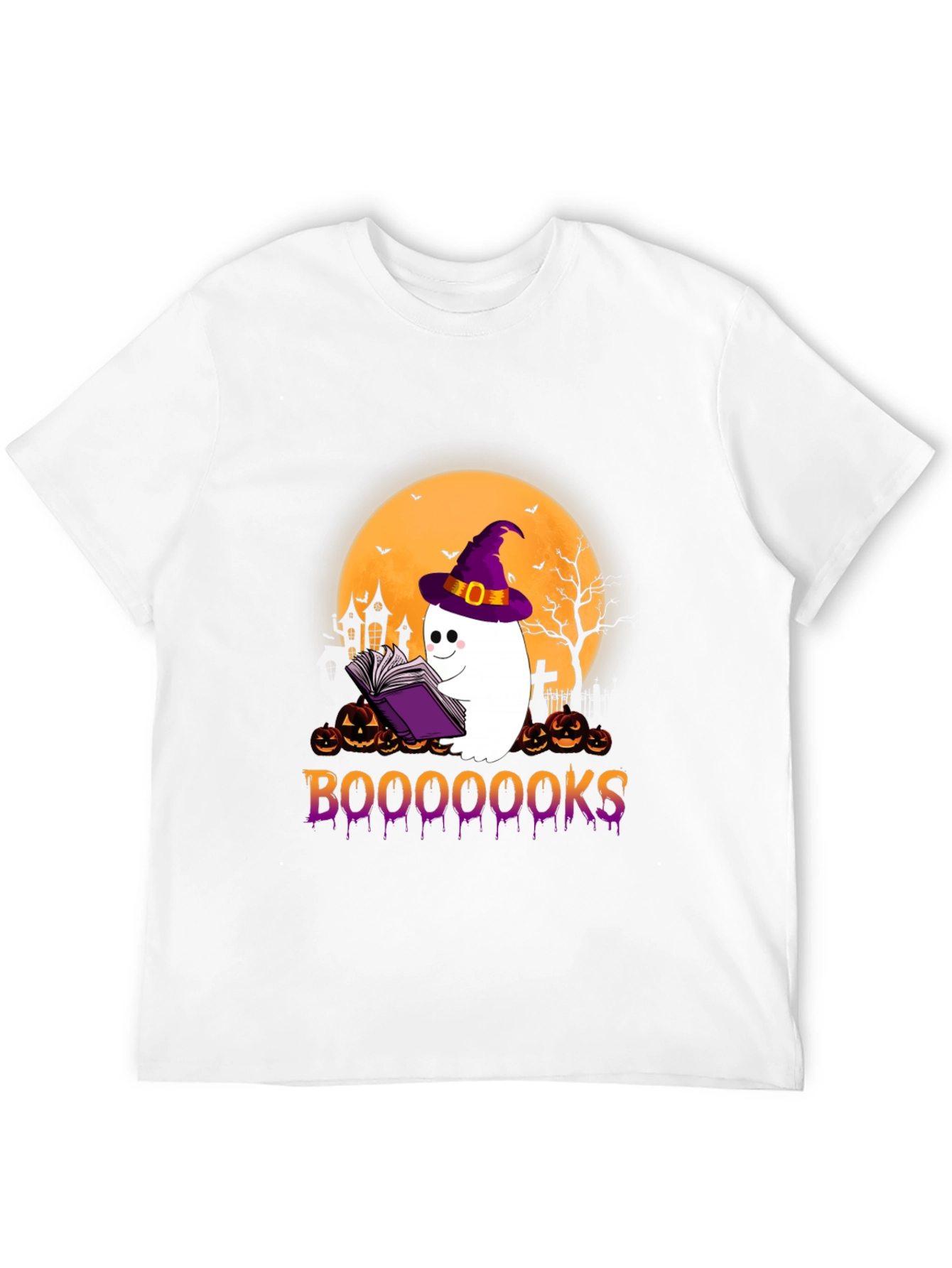 Halloween Ghost Reading Book T-Shirt