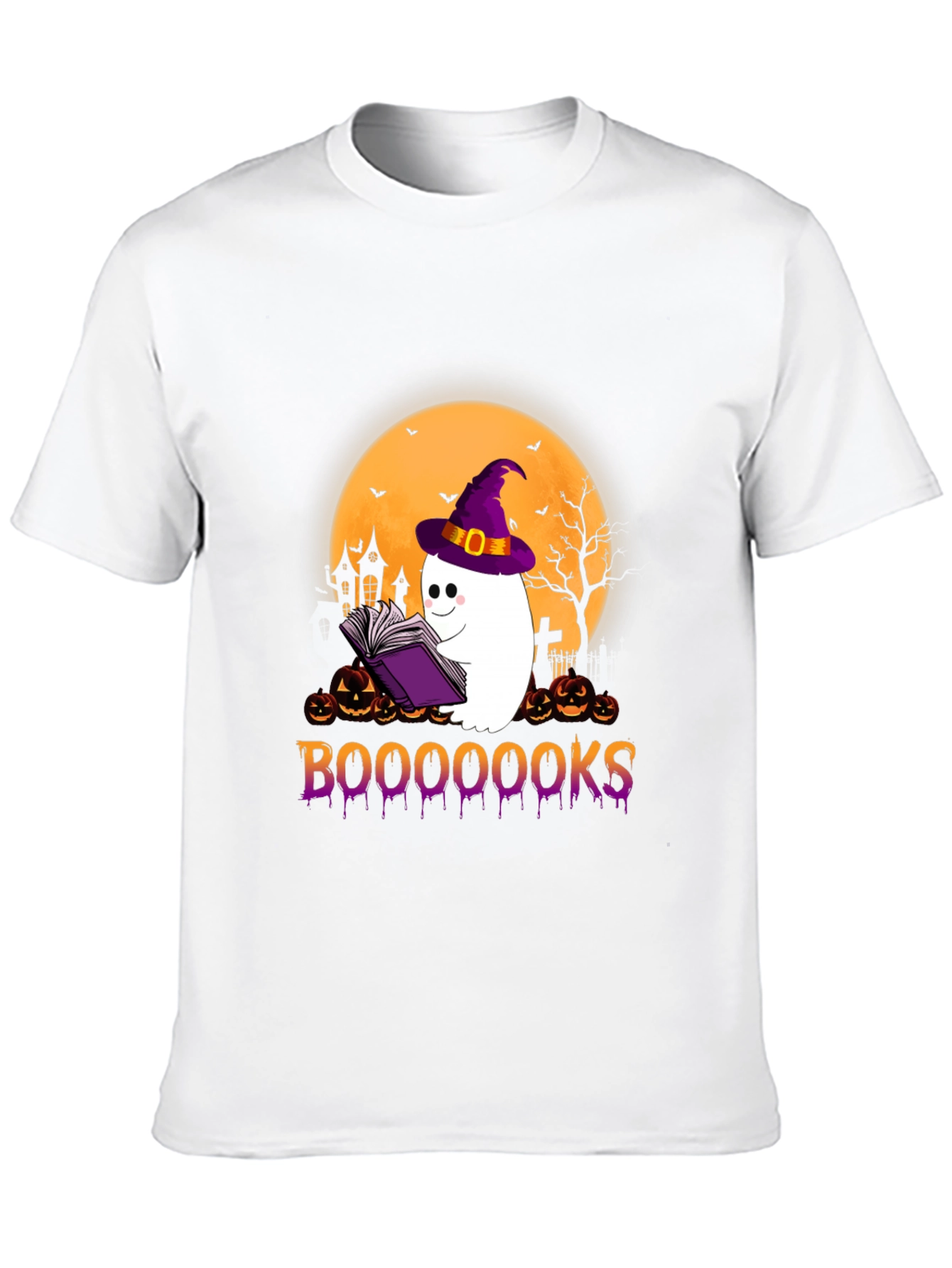Halloween Ghost Reading Book T-Shirt