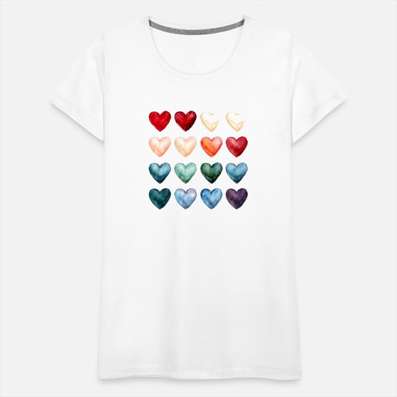 Watercolor Hearts Grid - Rainbox Box of Pastel