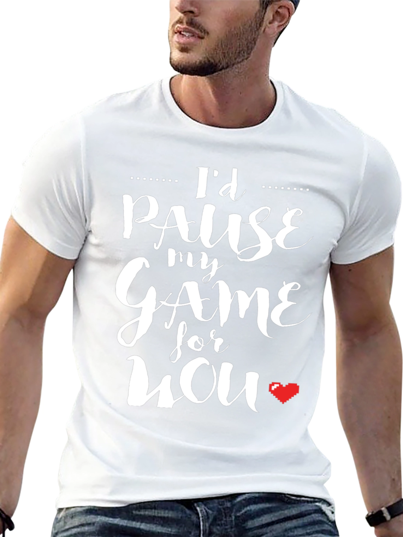 Id Pause My Game For You Black T-Shirt