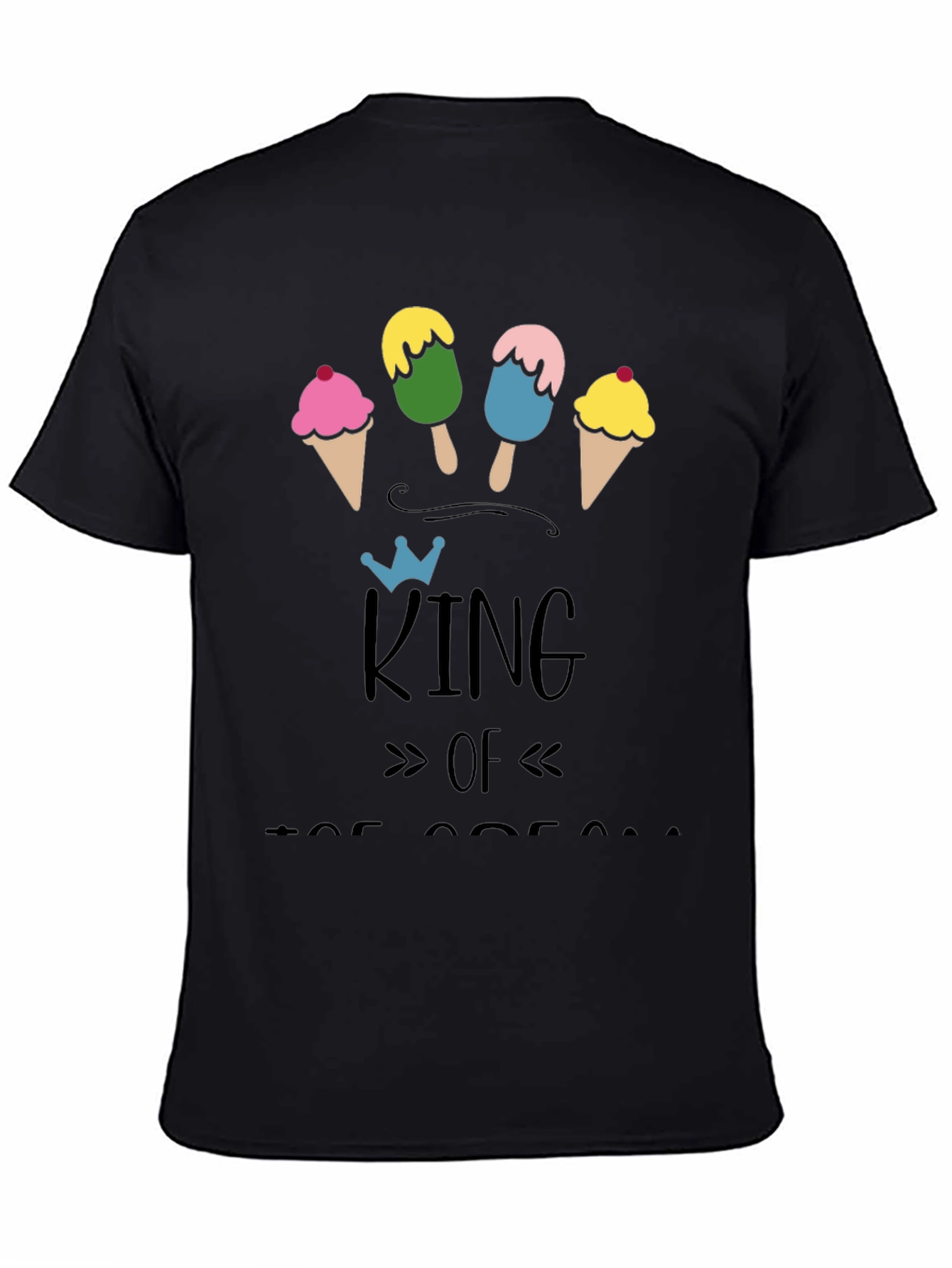 King of Ice Cream Black T-Shirt