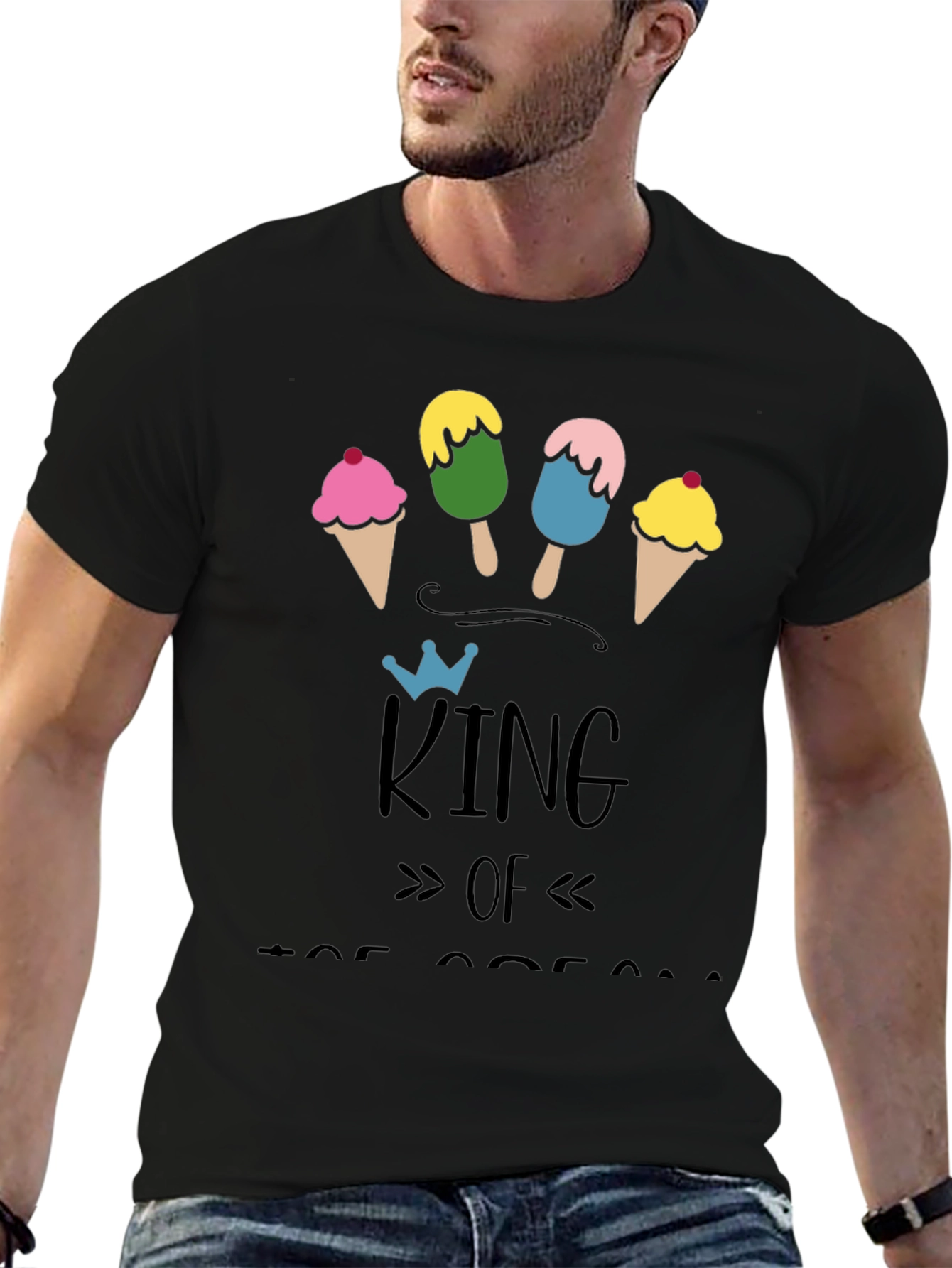 King of Ice Cream Black T-Shirt