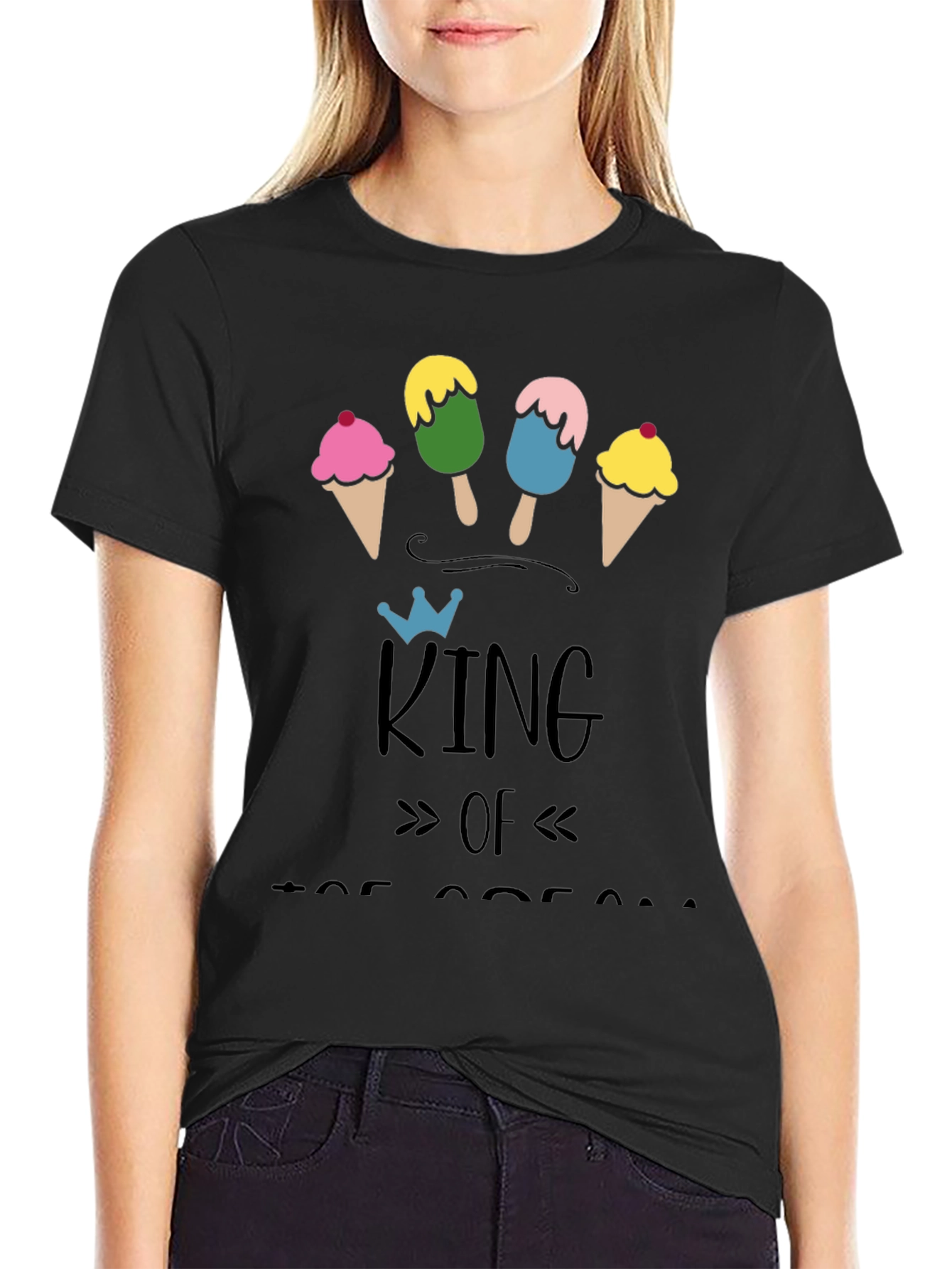 King of Ice Cream Black T-Shirt