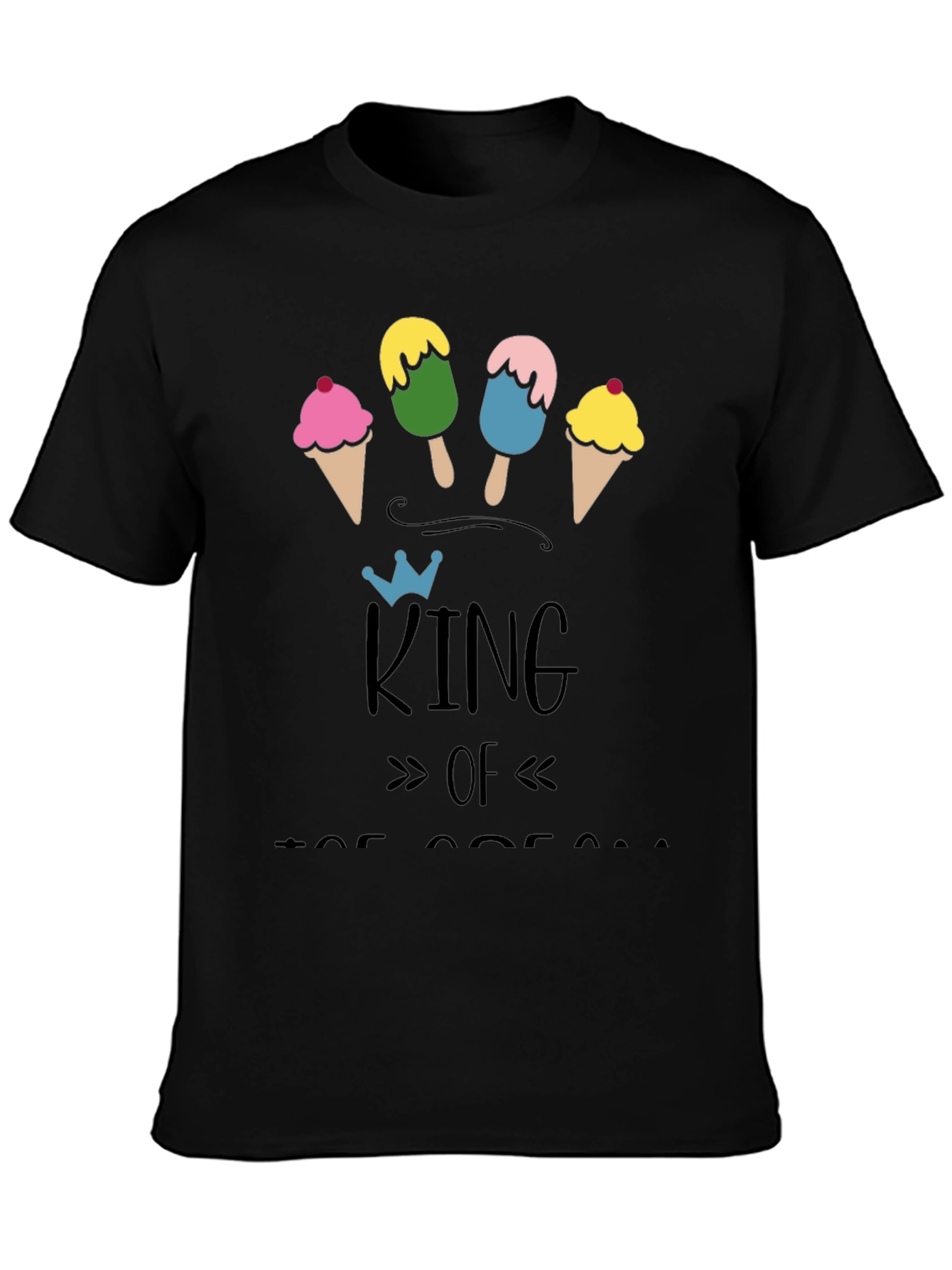 King of Ice Cream Black T-Shirt