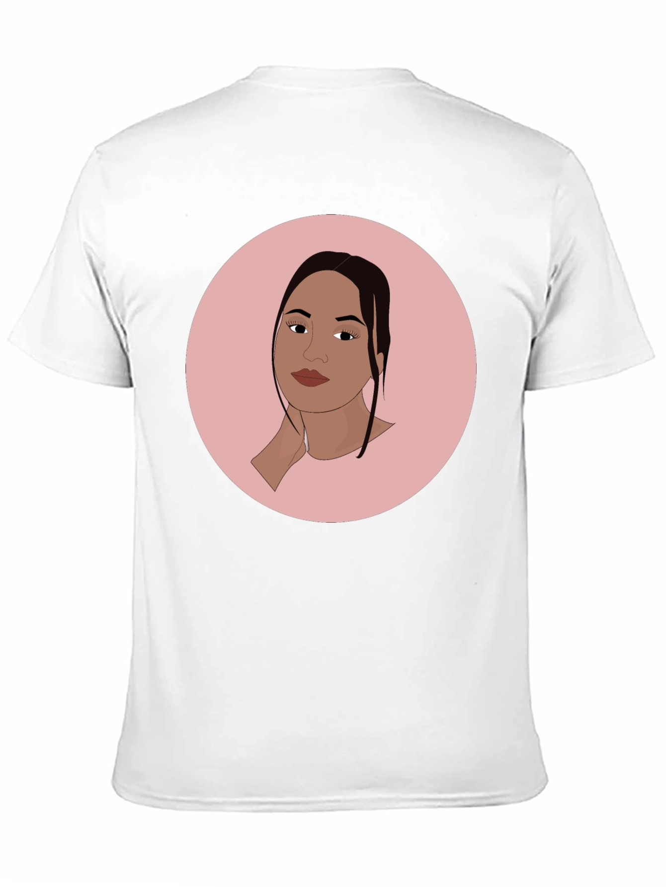 Trendy Black T-Shirt with Woman Portrait Graphic