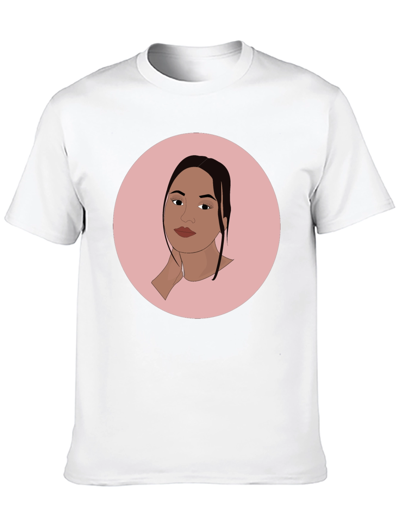Trendy Black T-Shirt with Woman Portrait Graphic