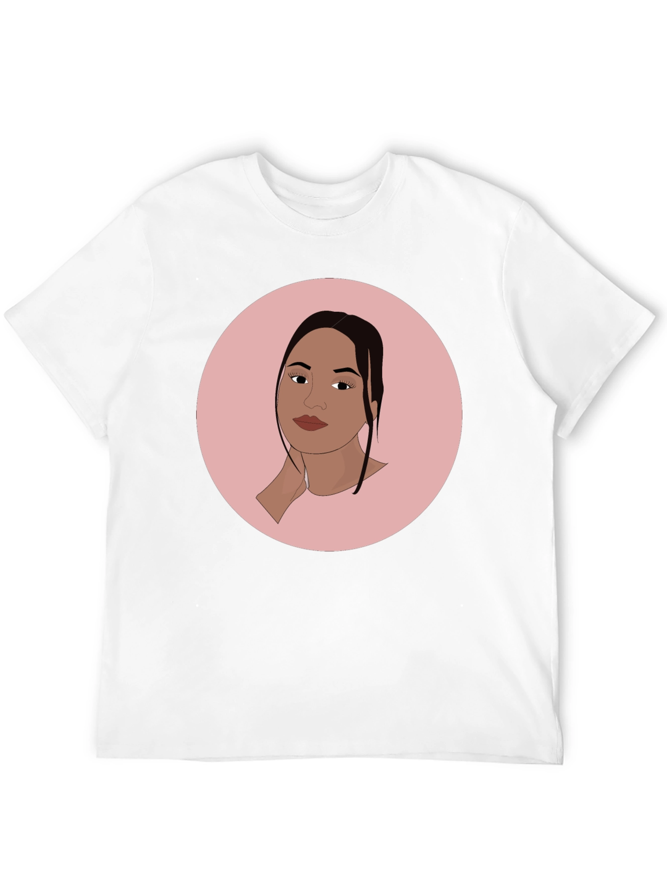 Trendy Black T-Shirt with Woman Portrait Graphic