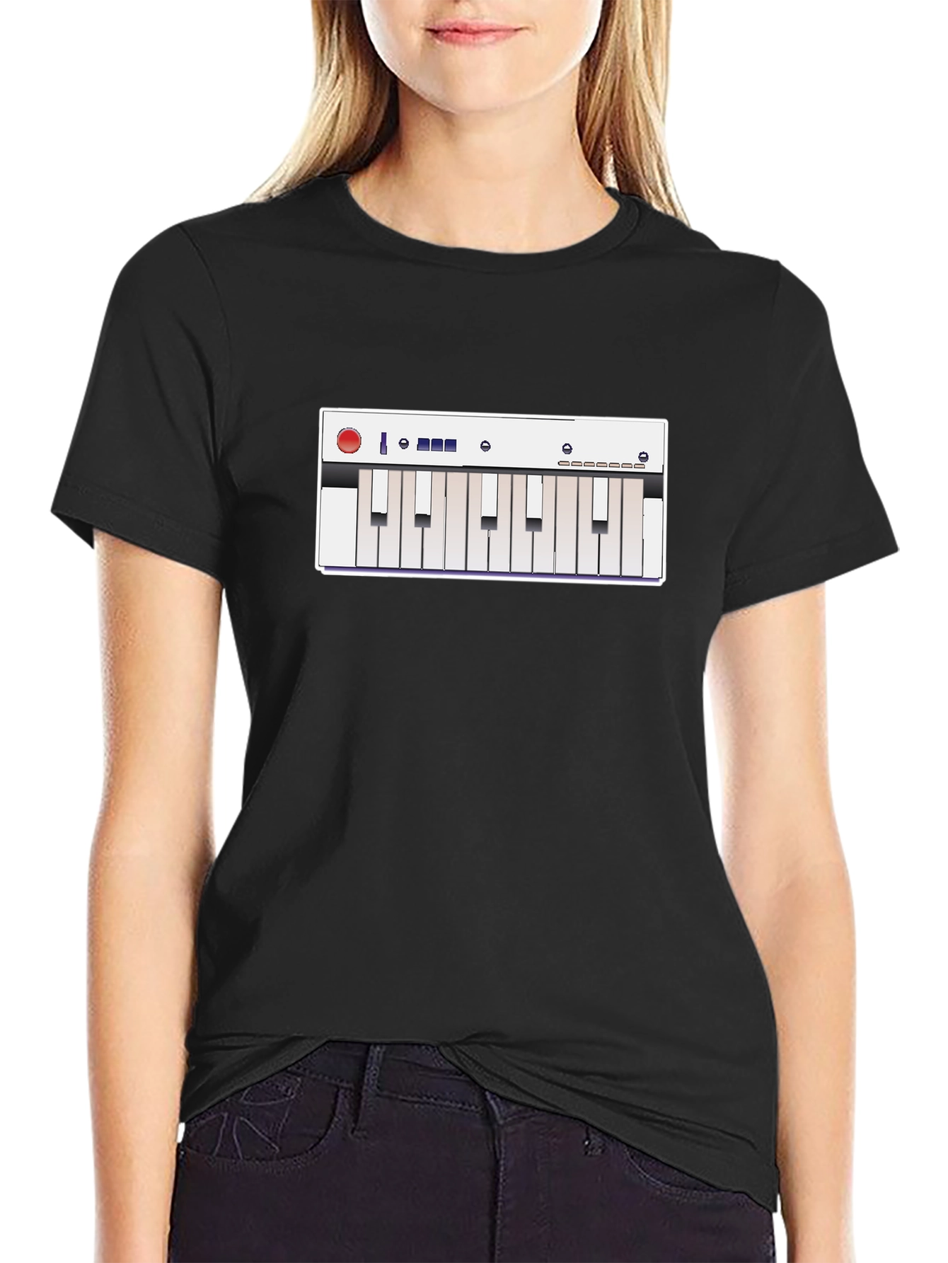 Synth Graphic Tee - Musicians Cool Black T-Shirt