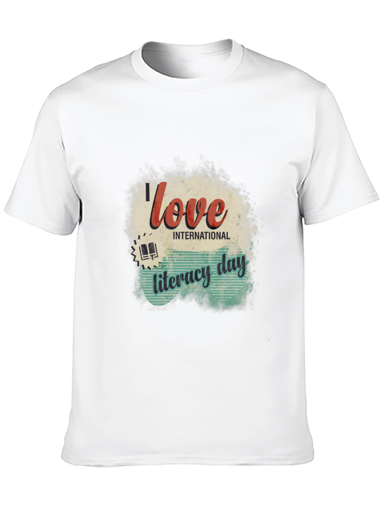 I Love International Literacy Day Black T-Shirt