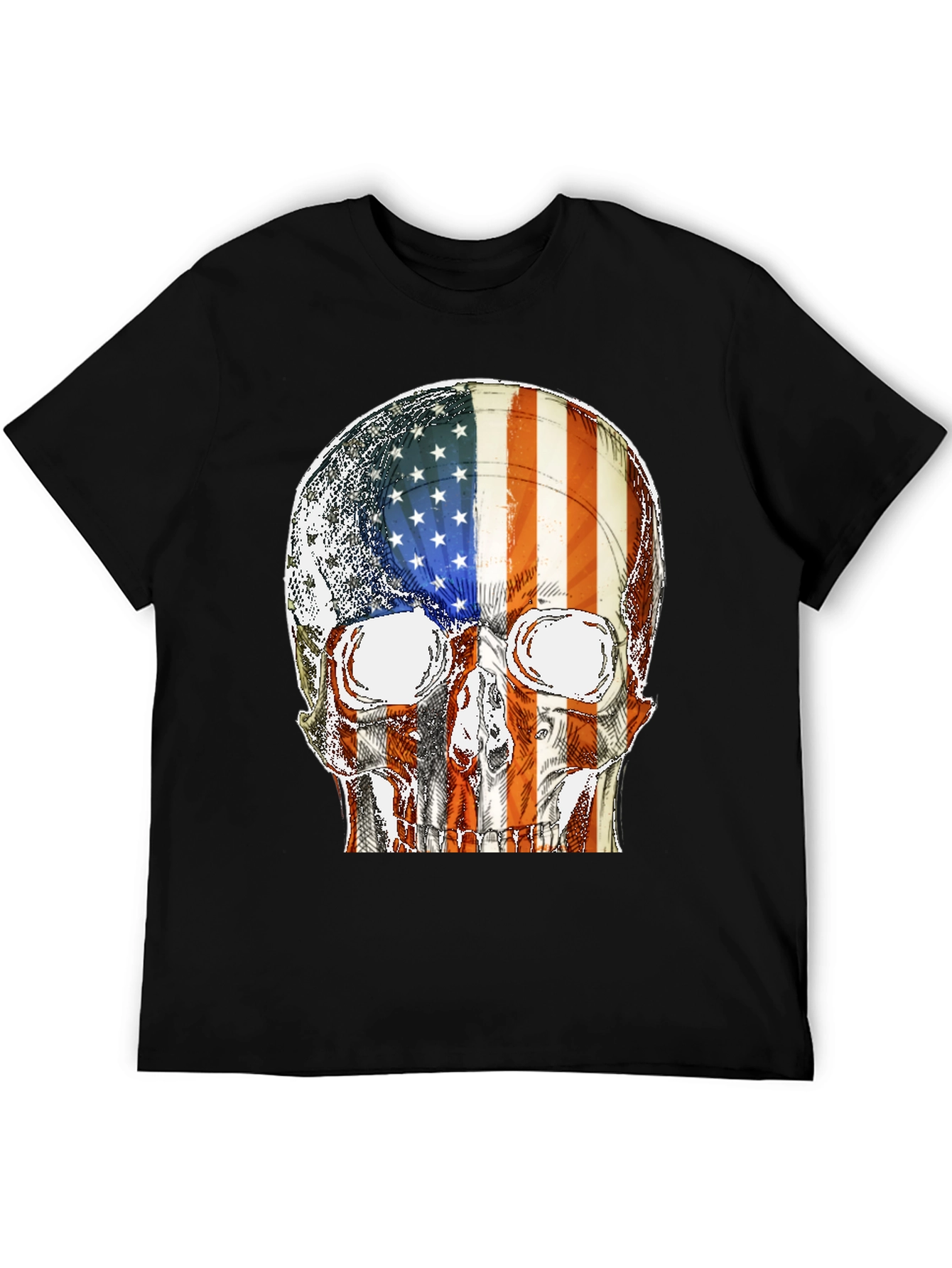 American Flag Skull Graphic T-Shirt