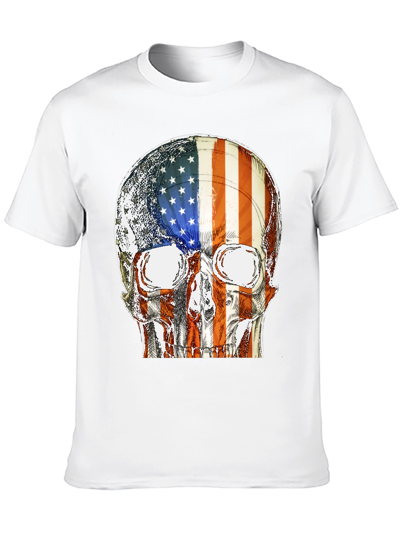 American Flag Skull Graphic T-Shirt
