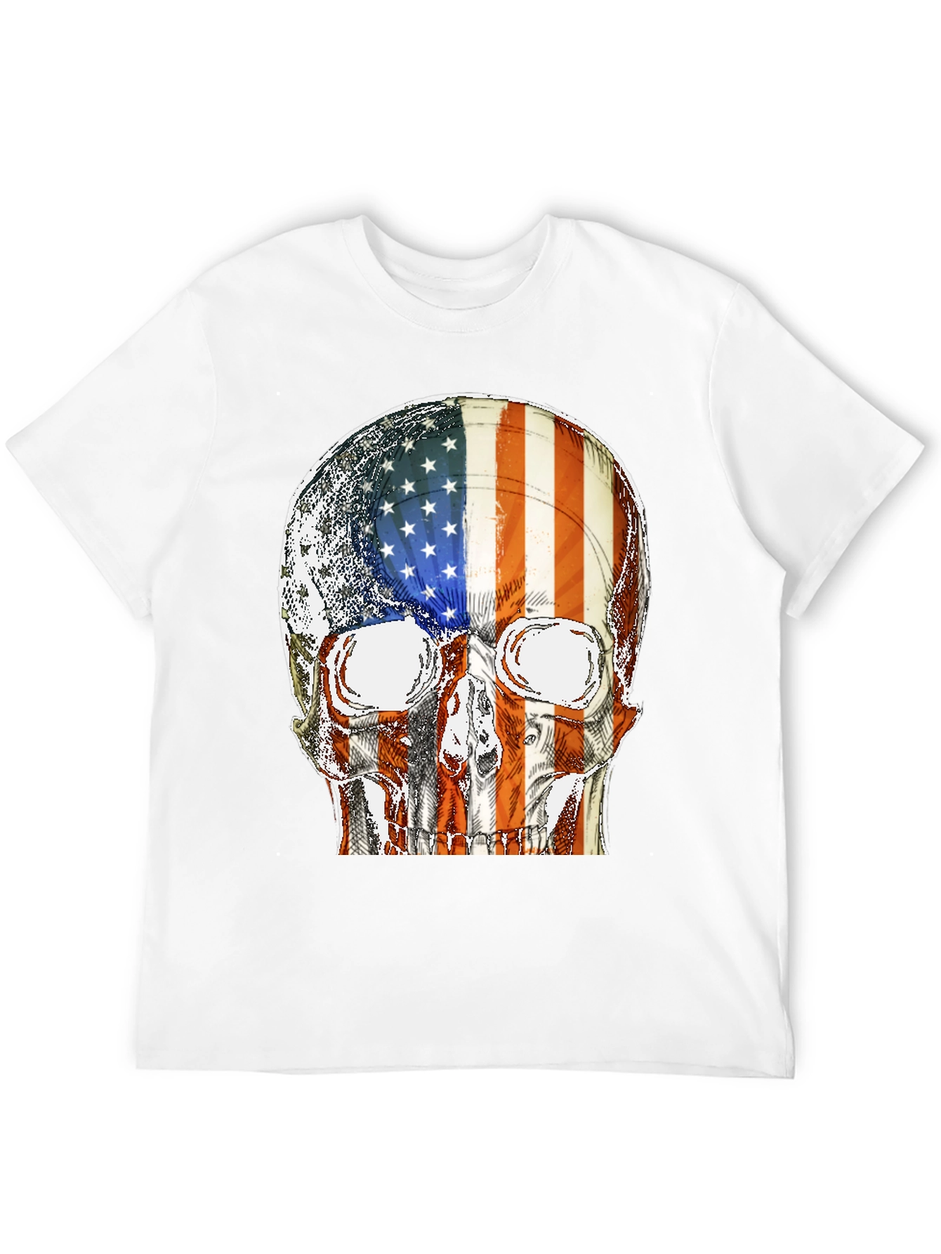 American Flag Skull Graphic T-Shirt