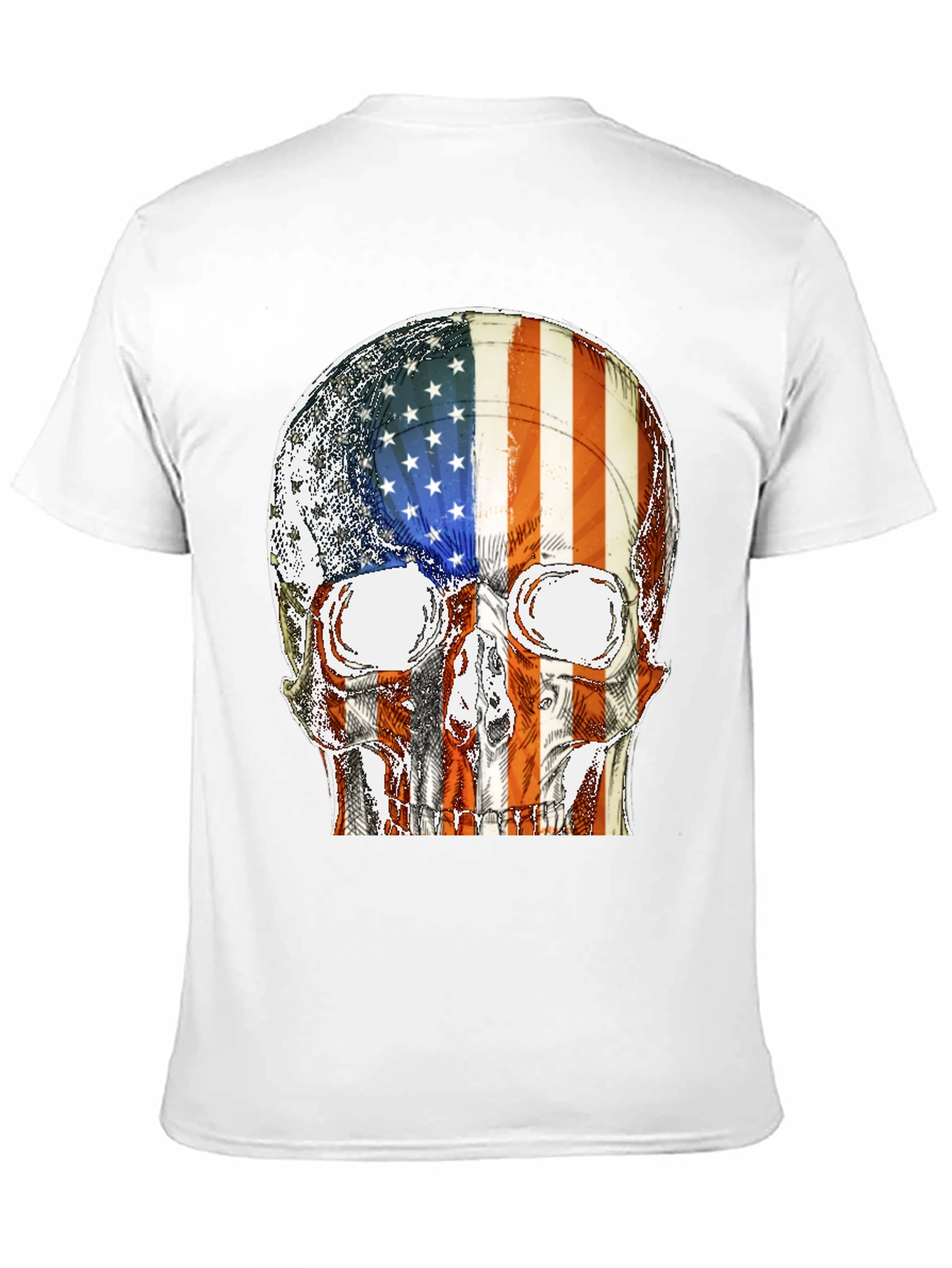 American Flag Skull Graphic T-Shirt