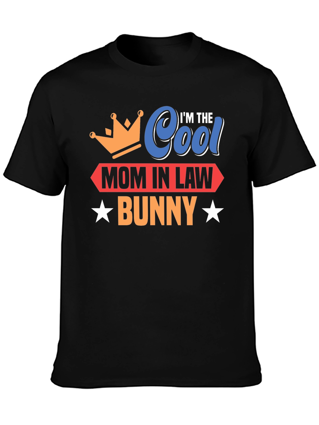 Cool Mom In Law Bunny Black T-Shirt