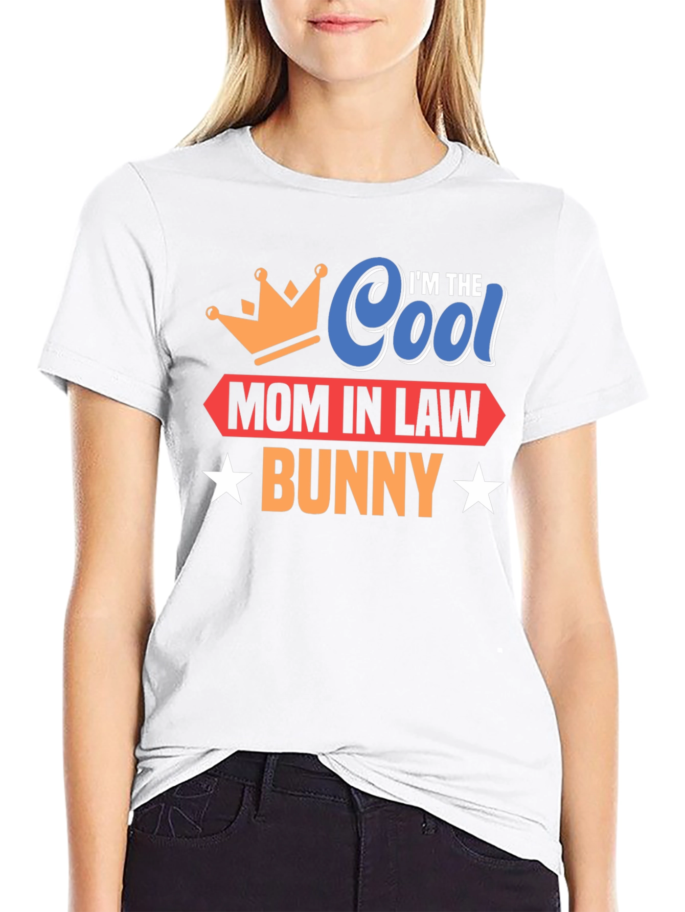 Cool Mom In Law Bunny Black T-Shirt