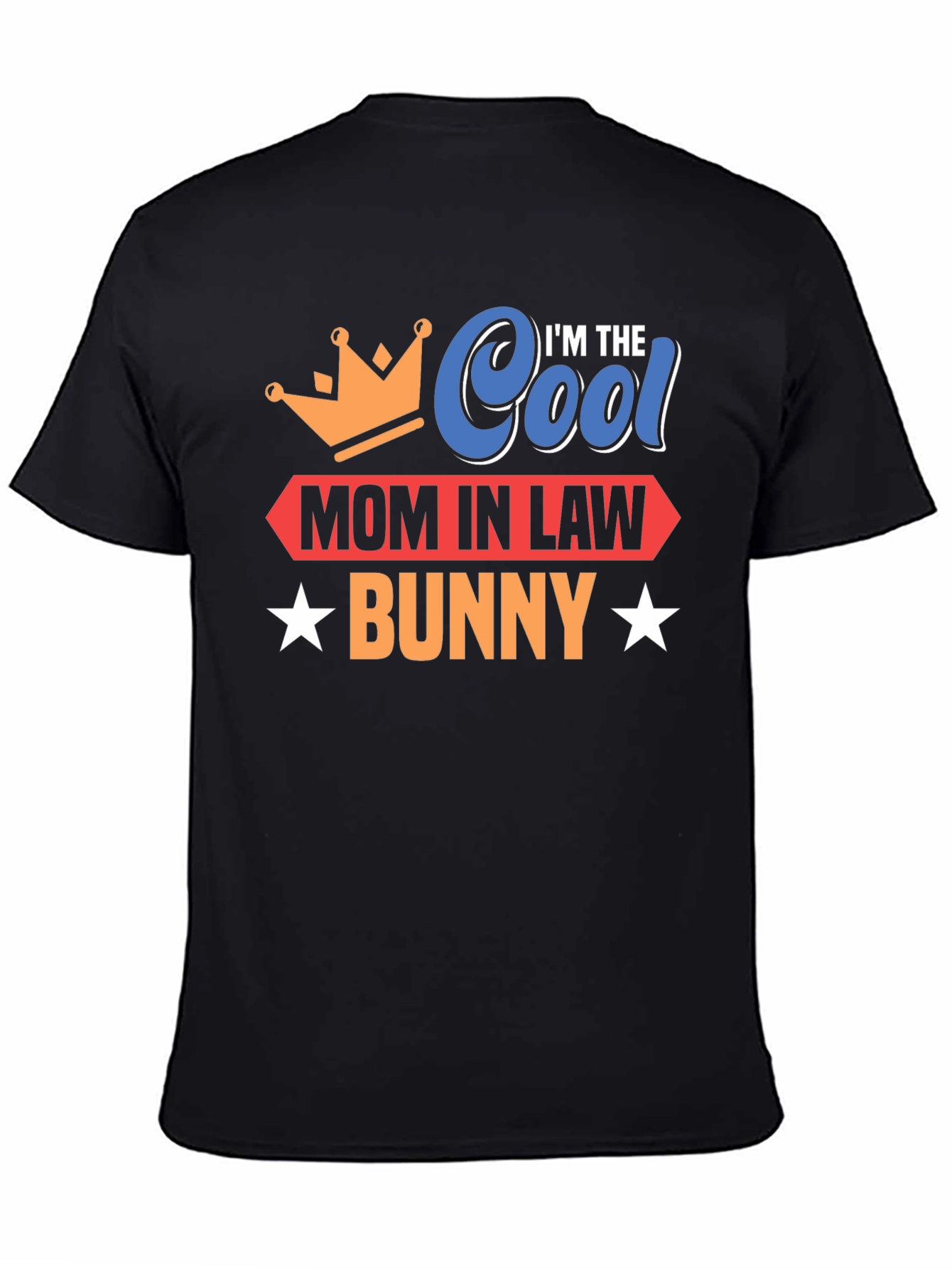 Cool Mom In Law Bunny Black T-Shirt