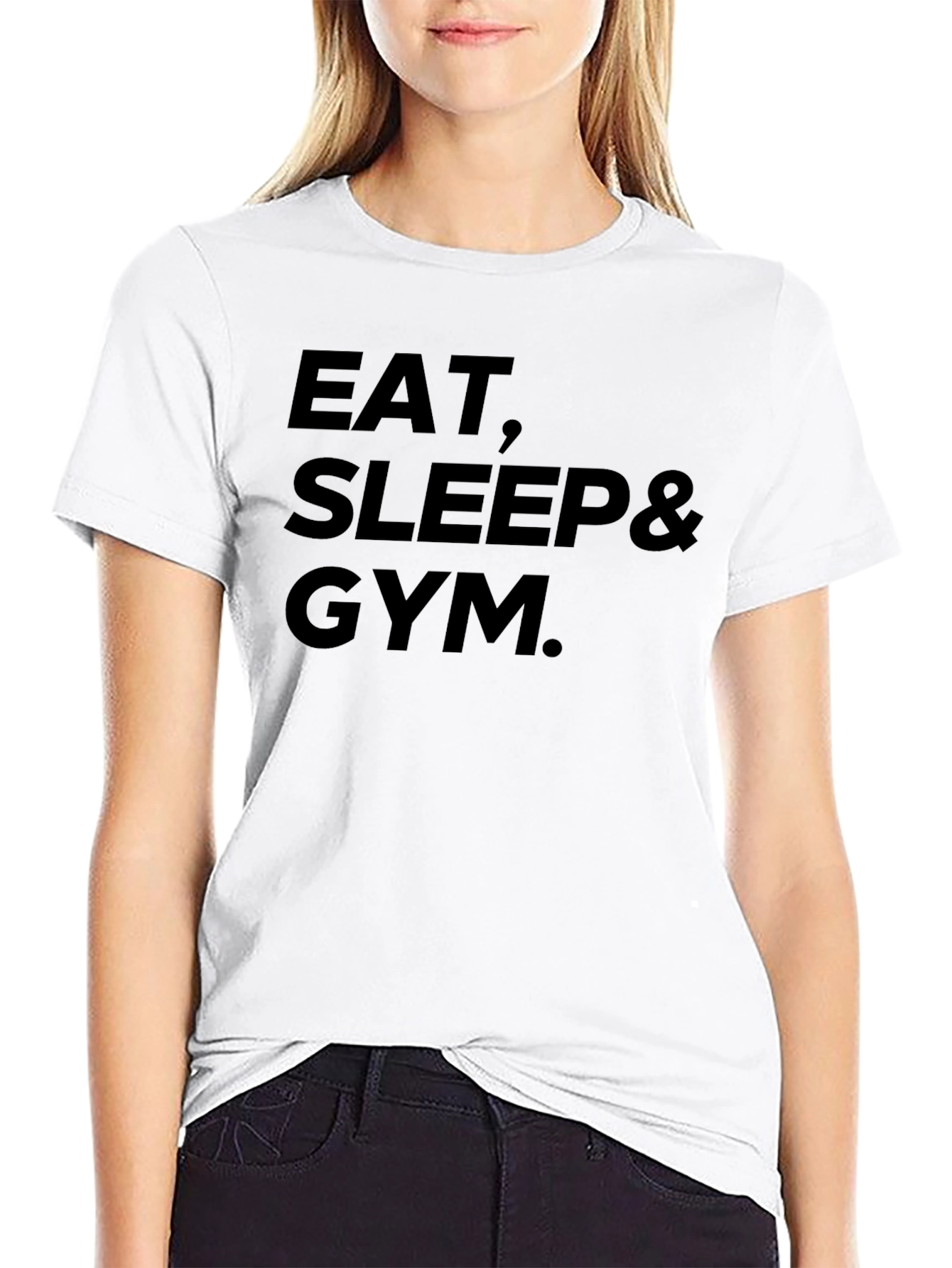 Eat Sleep Gym Black Graphic T-Shirt