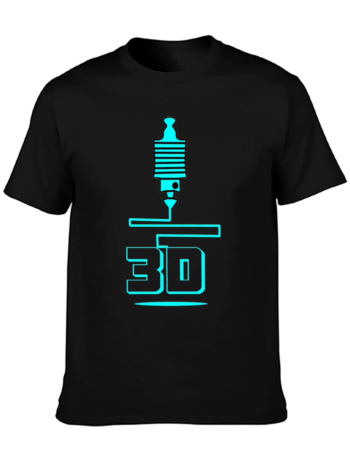 3D Printing T-Shirt - Black Graphic Design