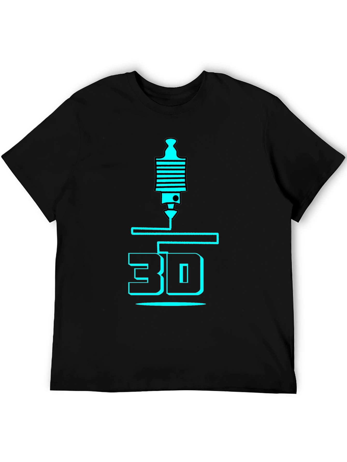 3D Printing T-Shirt - Black Graphic Design