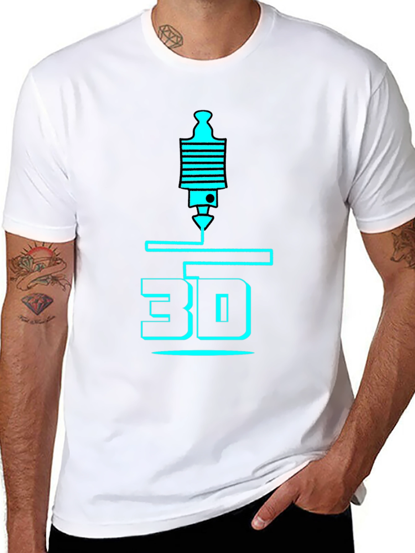 3D Printing T-Shirt - Black Graphic Design