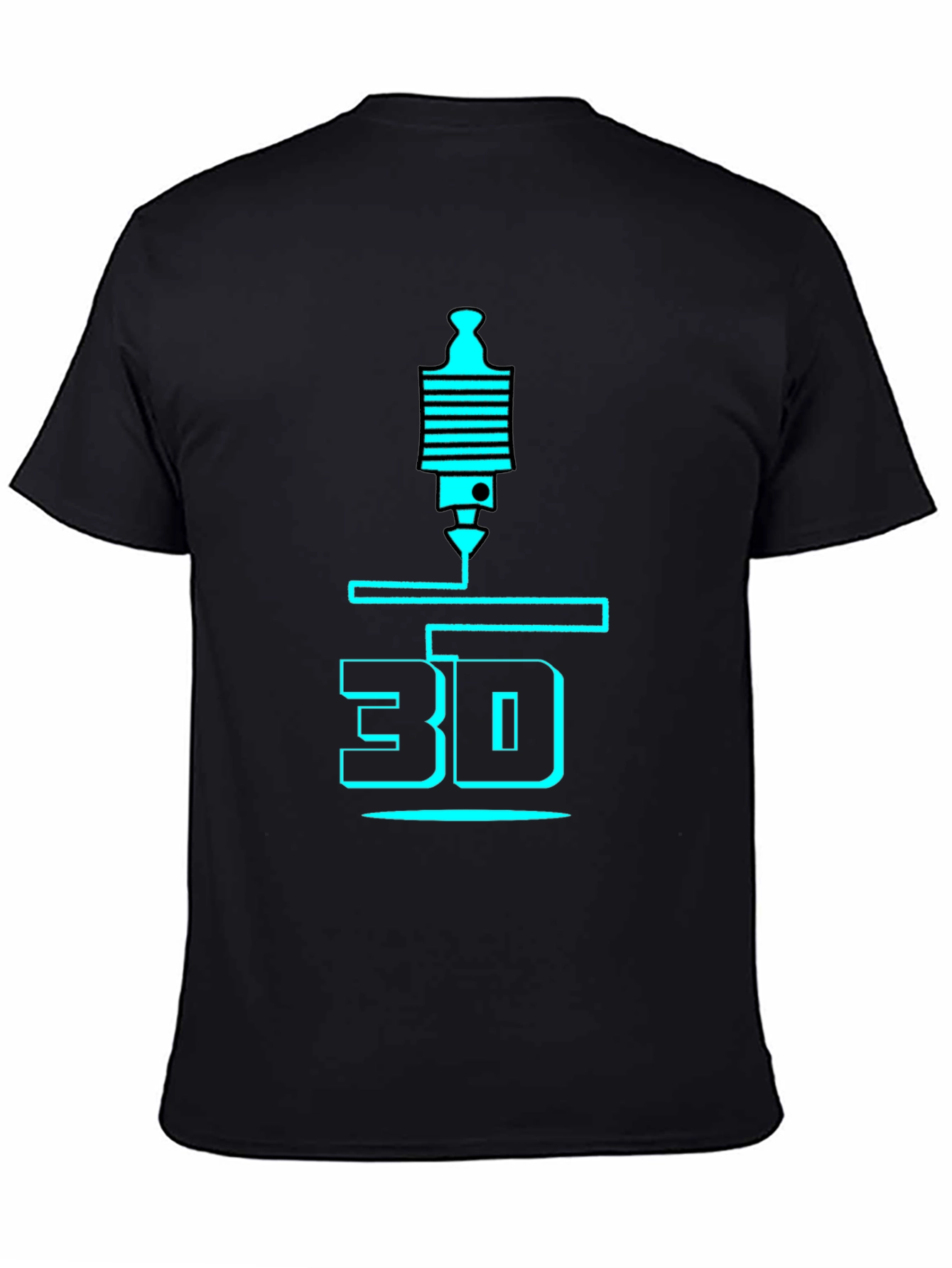 3D Printing T-Shirt - Black Graphic Design