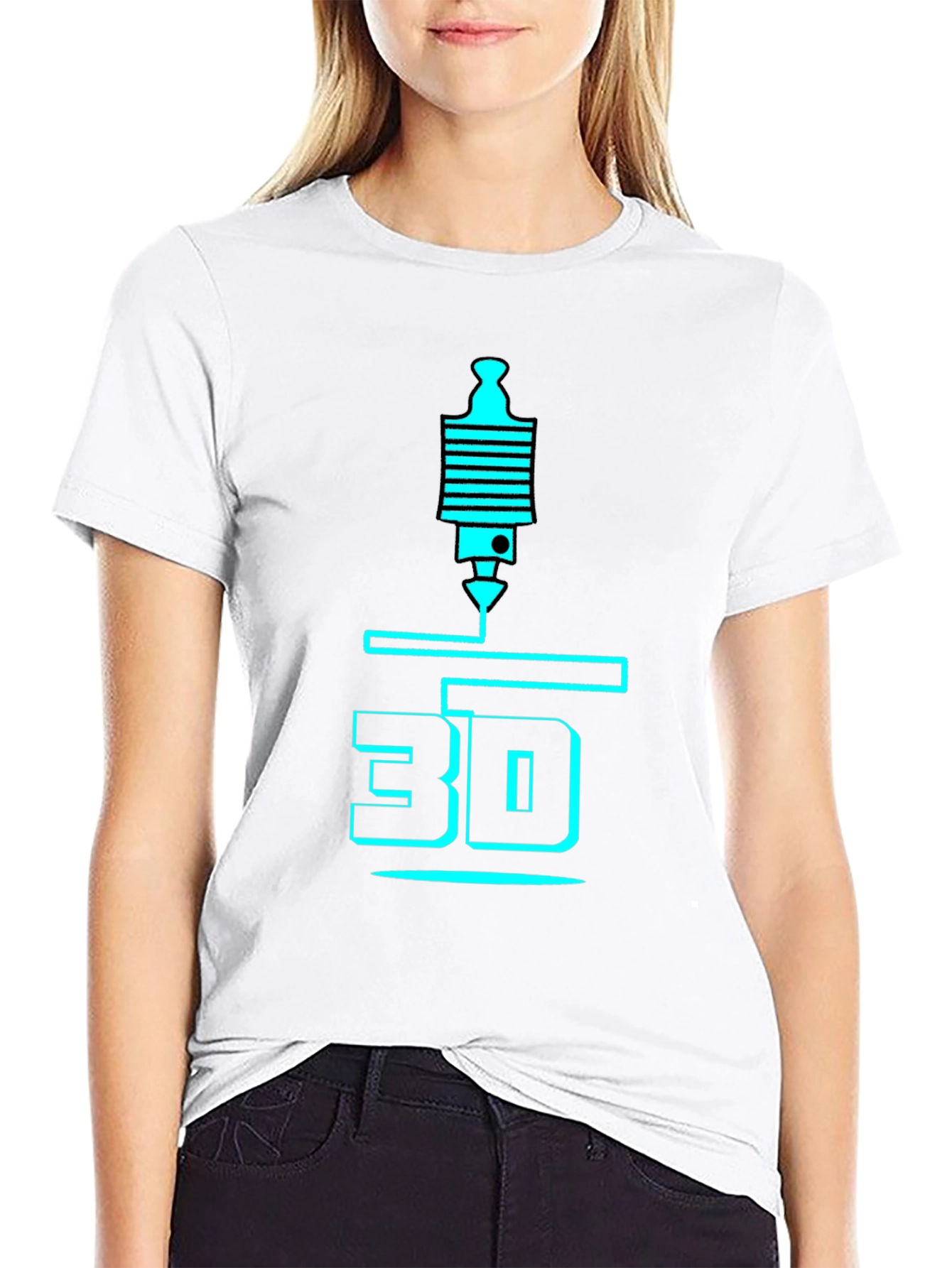 3D Printing T-Shirt - Black Graphic Design