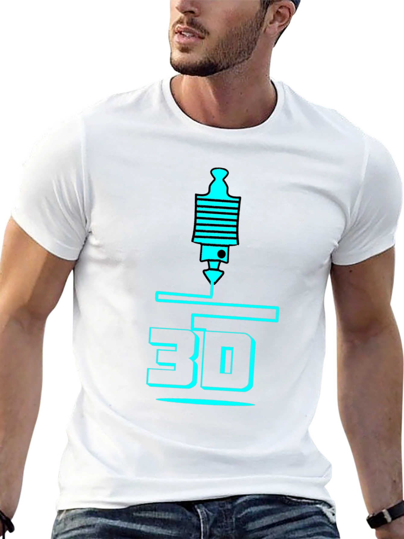 3D Printing T-Shirt - Black Graphic Design