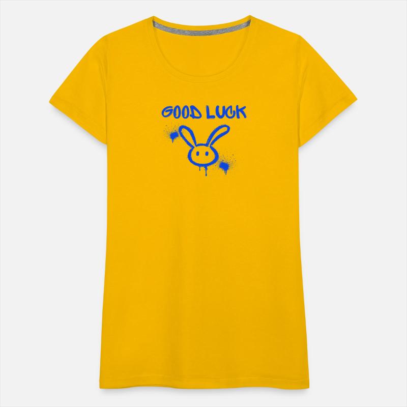 Whimsical Bunny with Good Luck Message