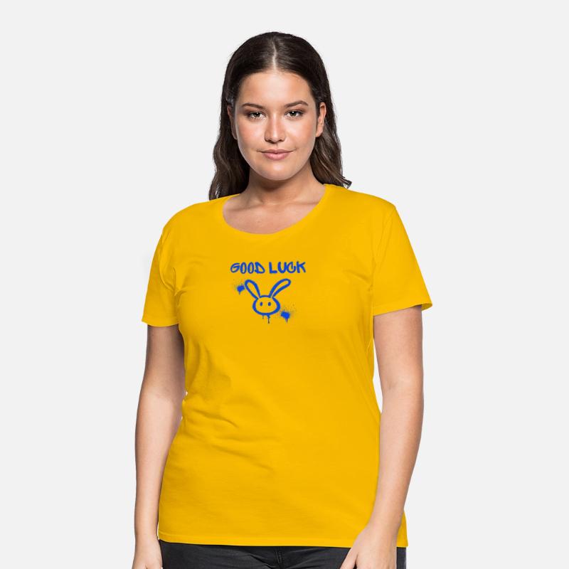 Whimsical Bunny with Good Luck Message