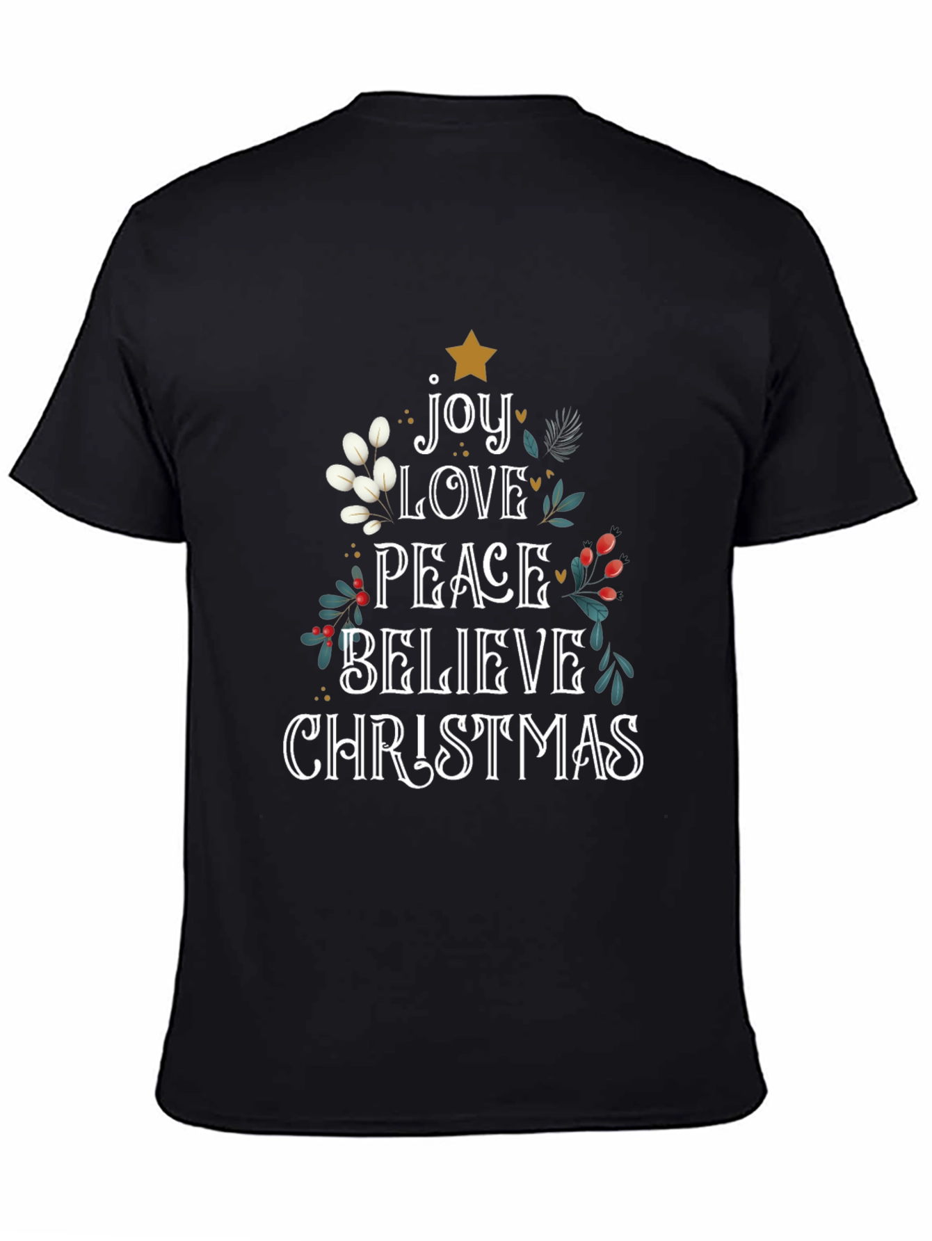 Christmas Joy Love Peace Believe Graphic Tee