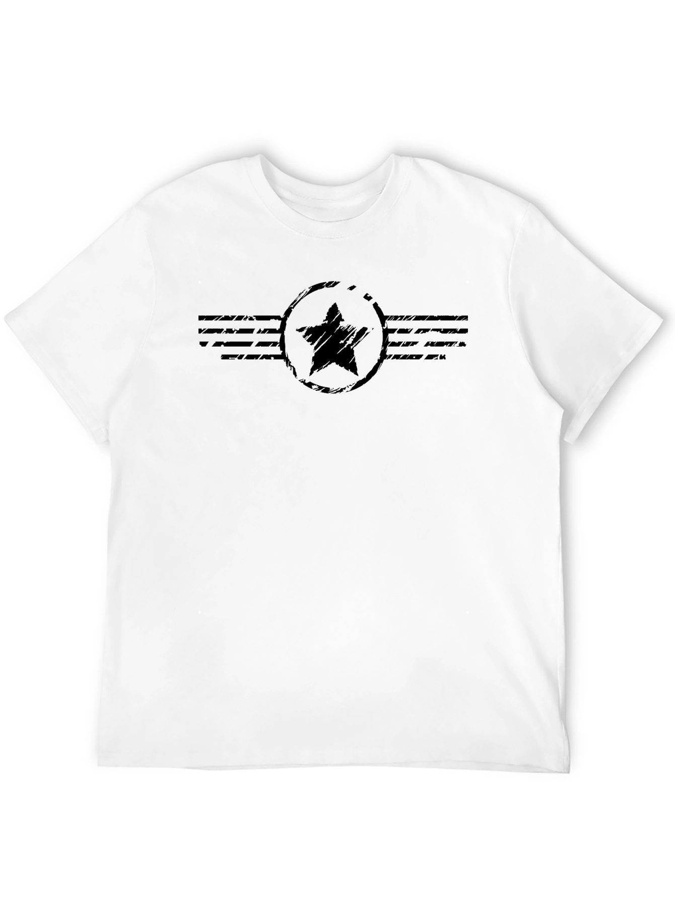 Distressed Star Graphic Black T-Shirt