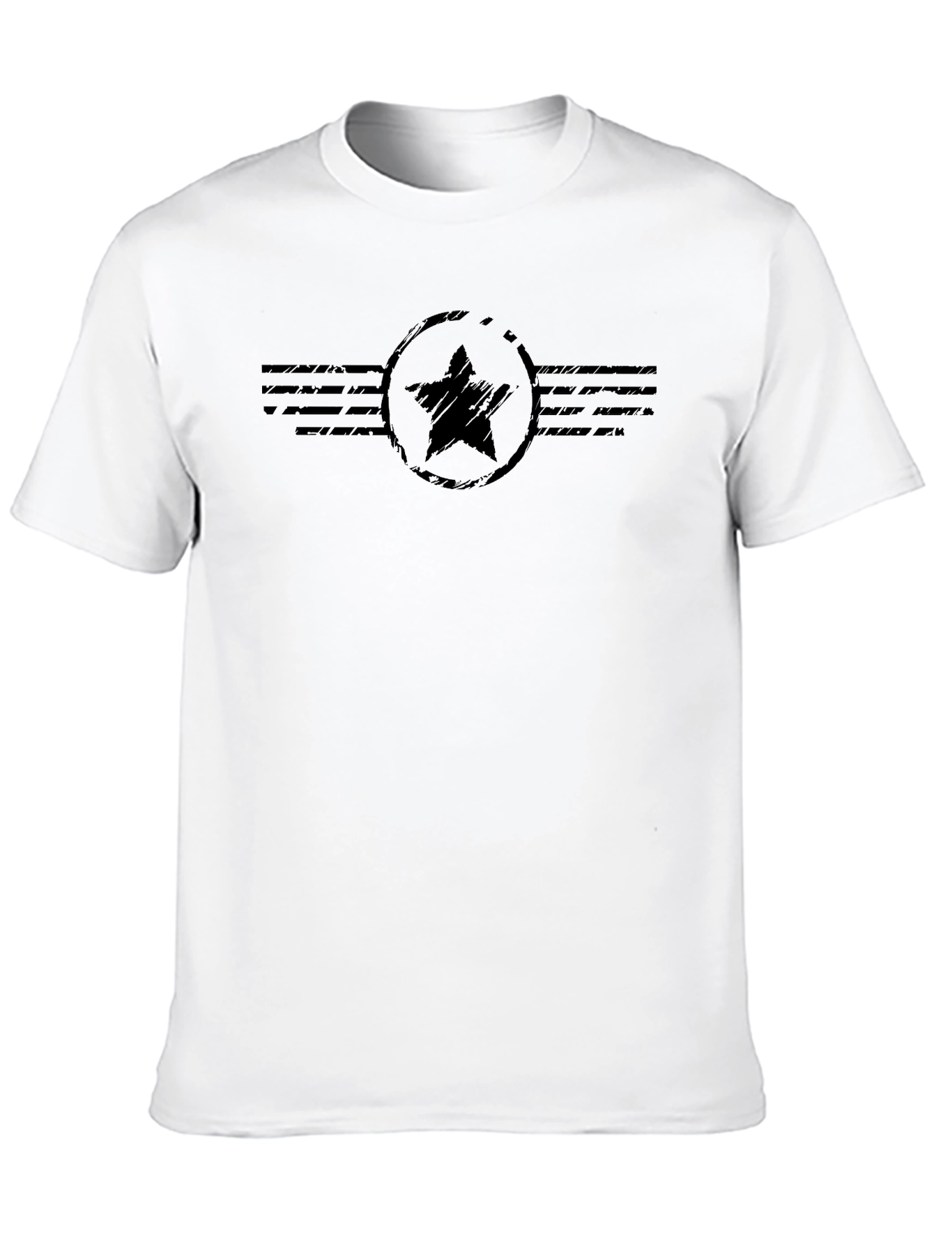 Distressed Star Graphic Black T-Shirt