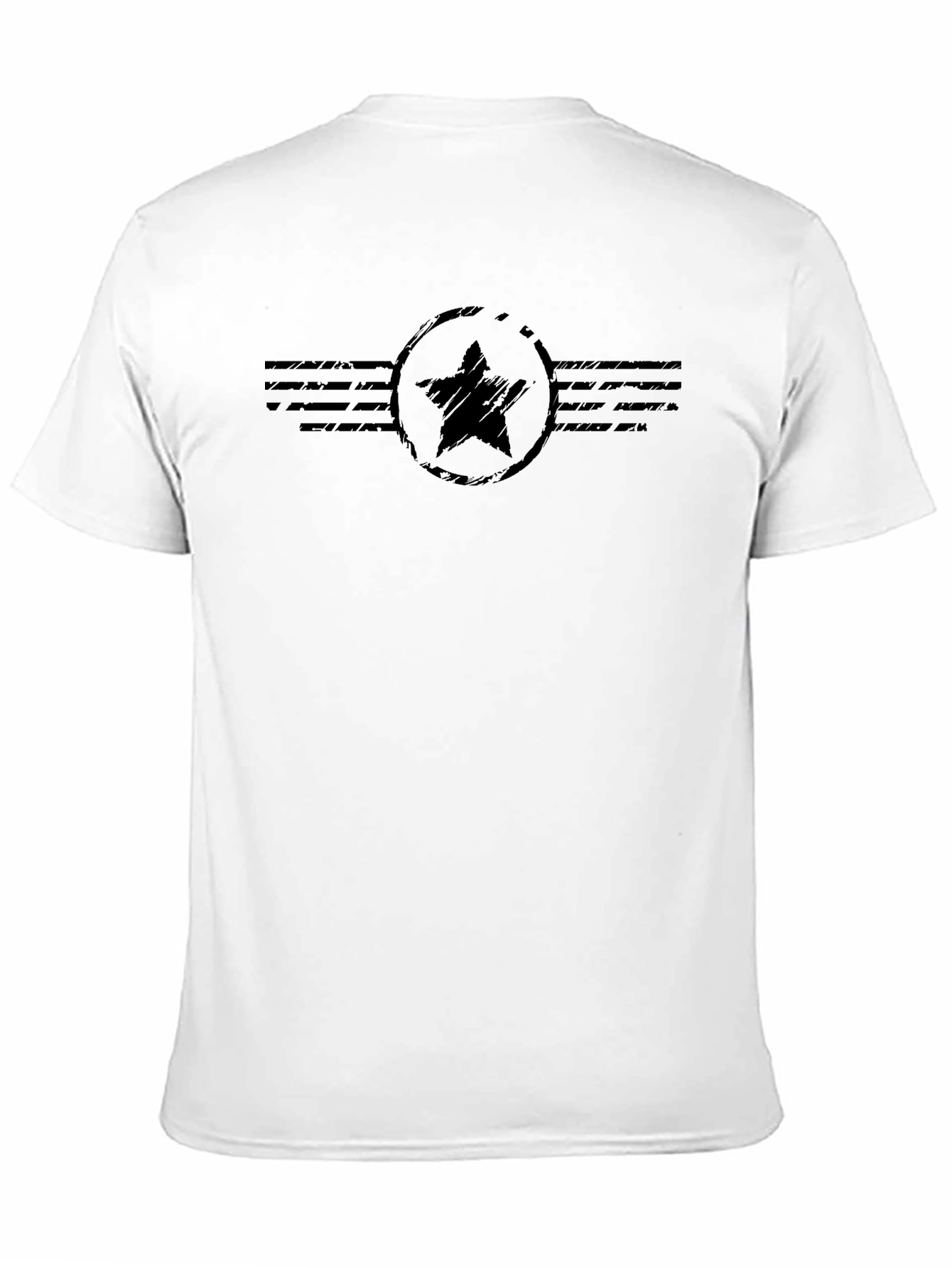 Distressed Star Graphic Black T-Shirt