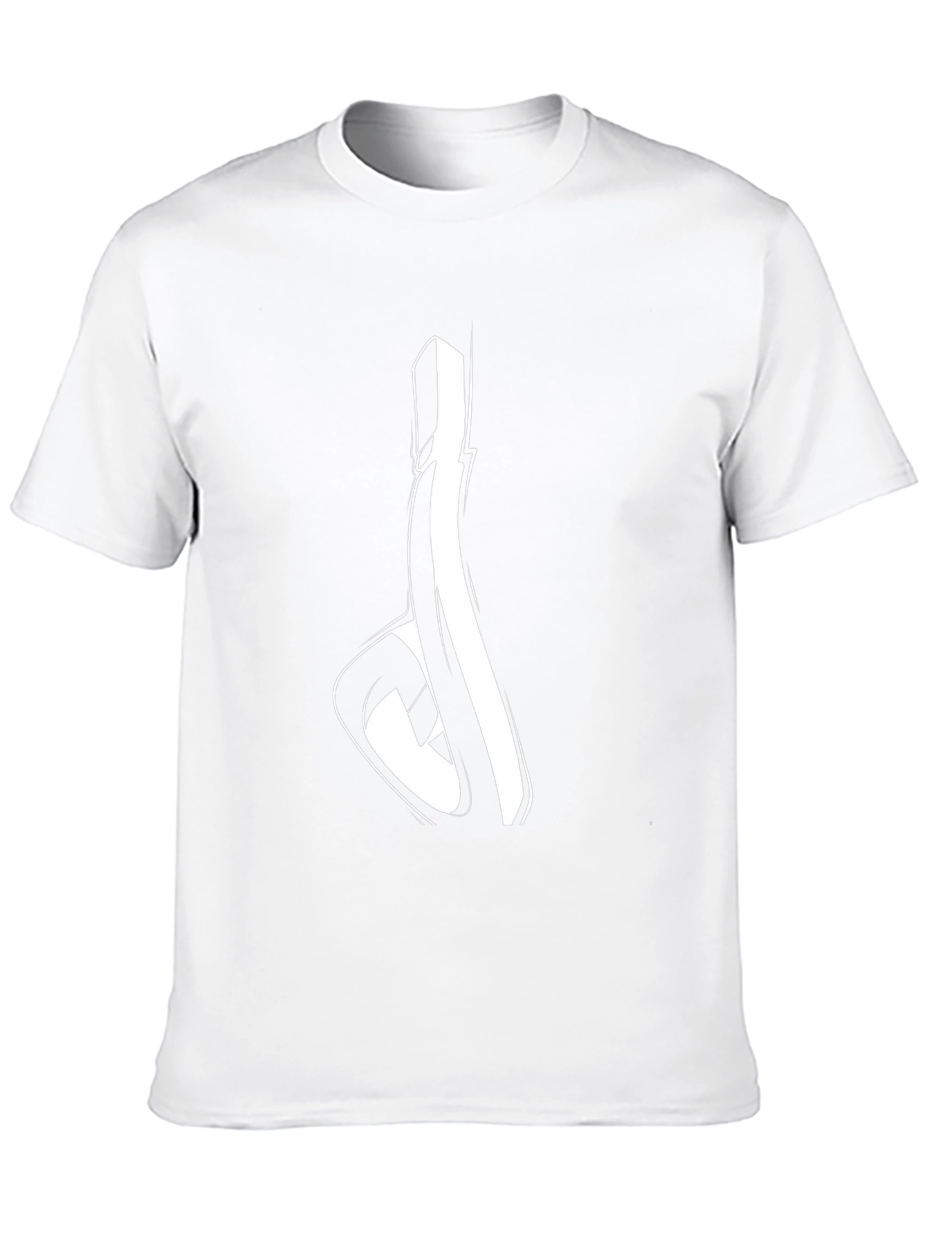Black Graphic Tee - Abstract White Design
