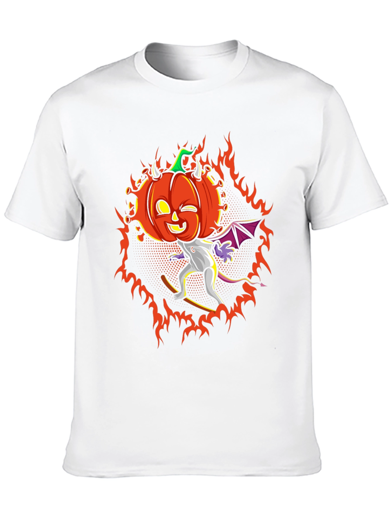 Halloween Pumpkin Devil Graphic T-Shirt - Spooky Season Tee