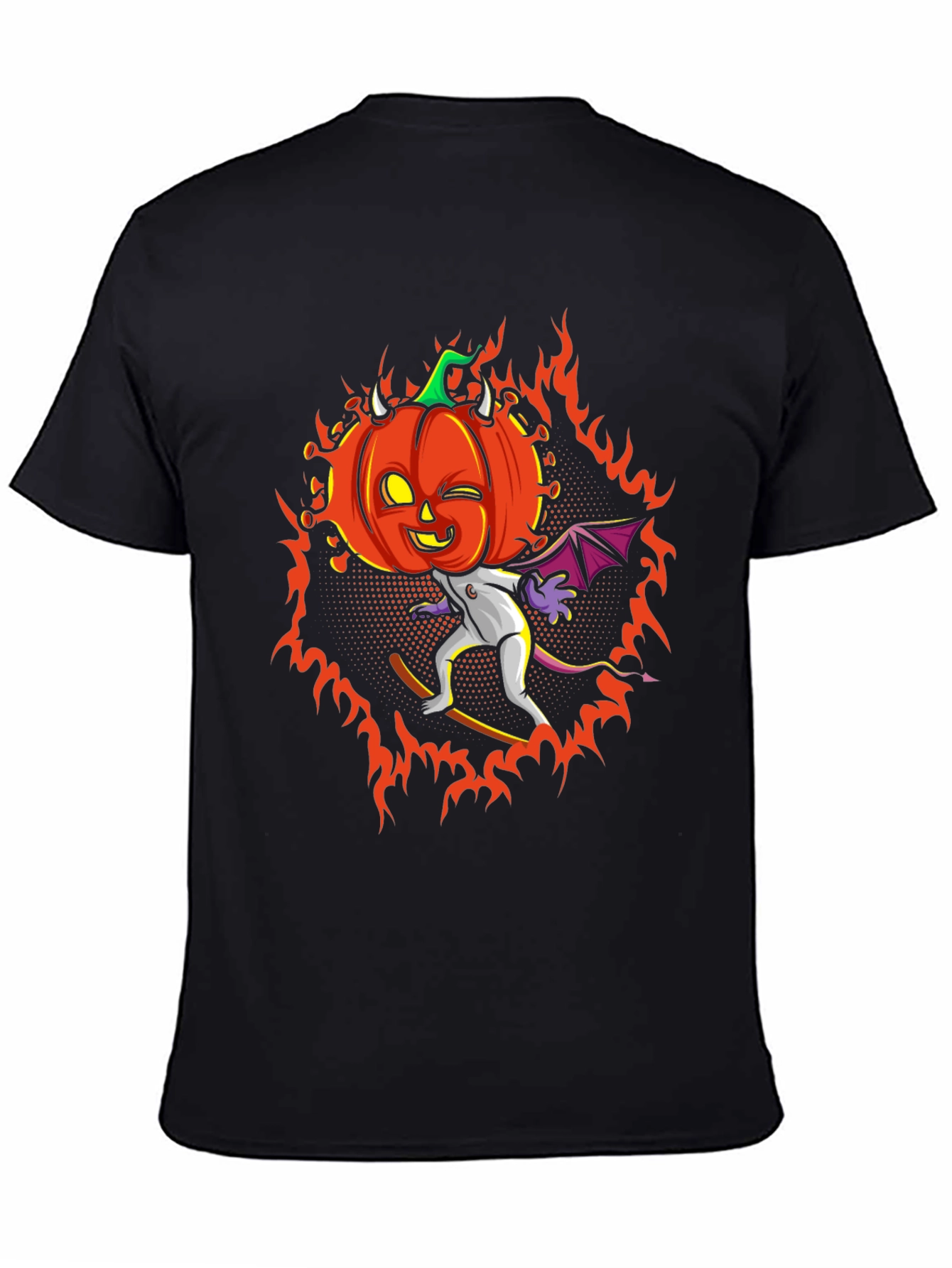 Halloween Pumpkin Devil Graphic T-Shirt - Spooky Season Tee