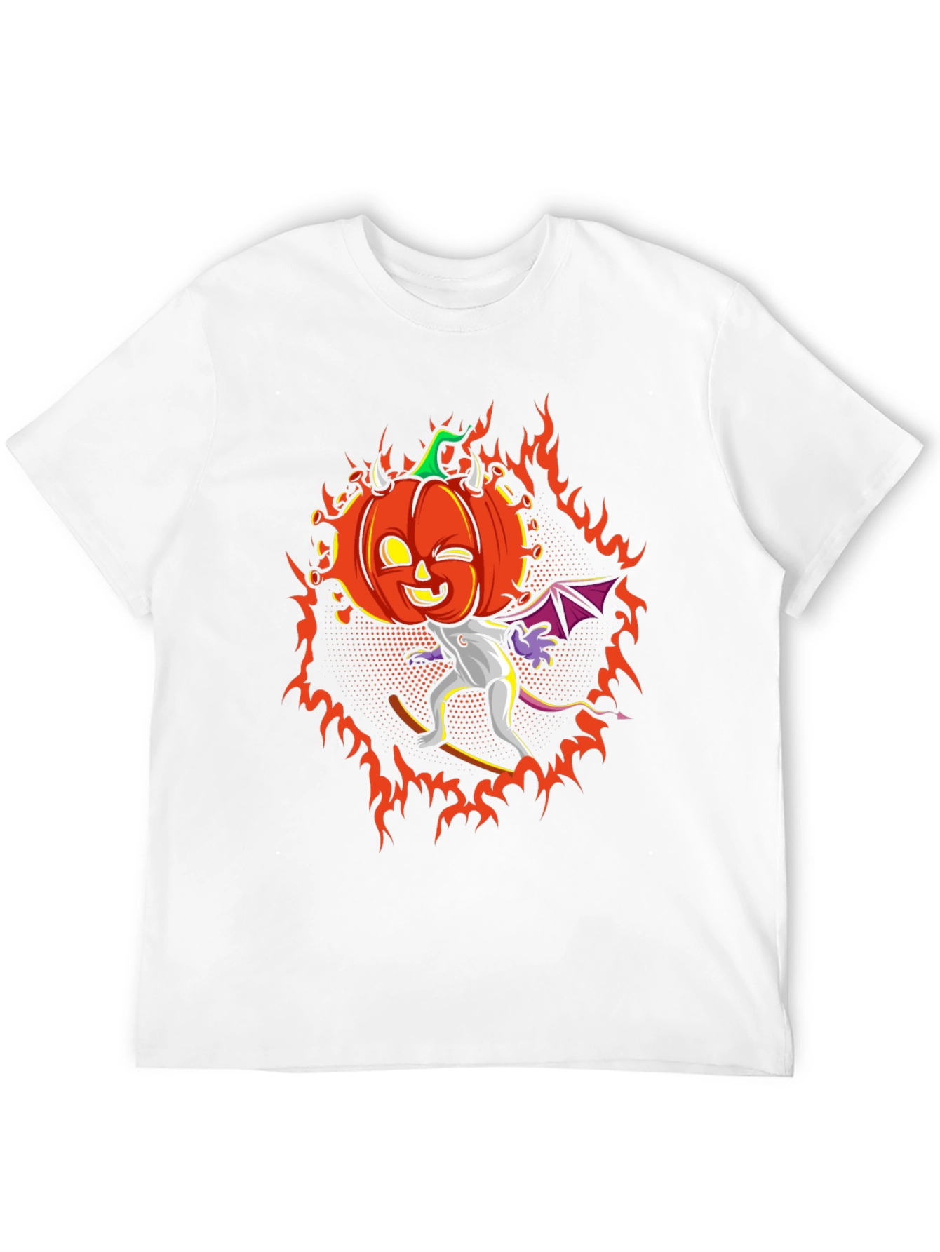 Halloween Pumpkin Devil Graphic T-Shirt - Spooky Season Tee