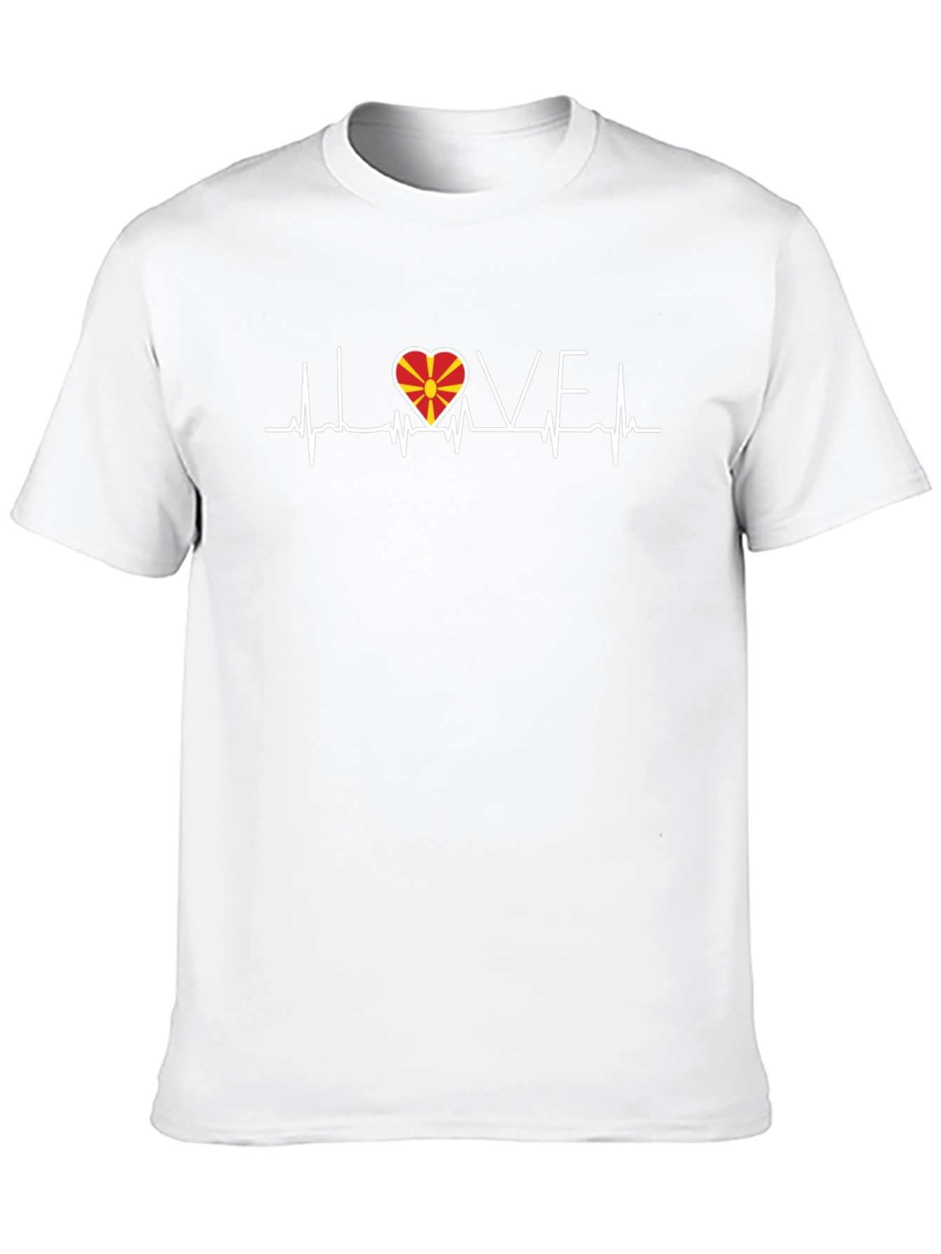 I Love North Macedonia Heartbeat T-Shirt