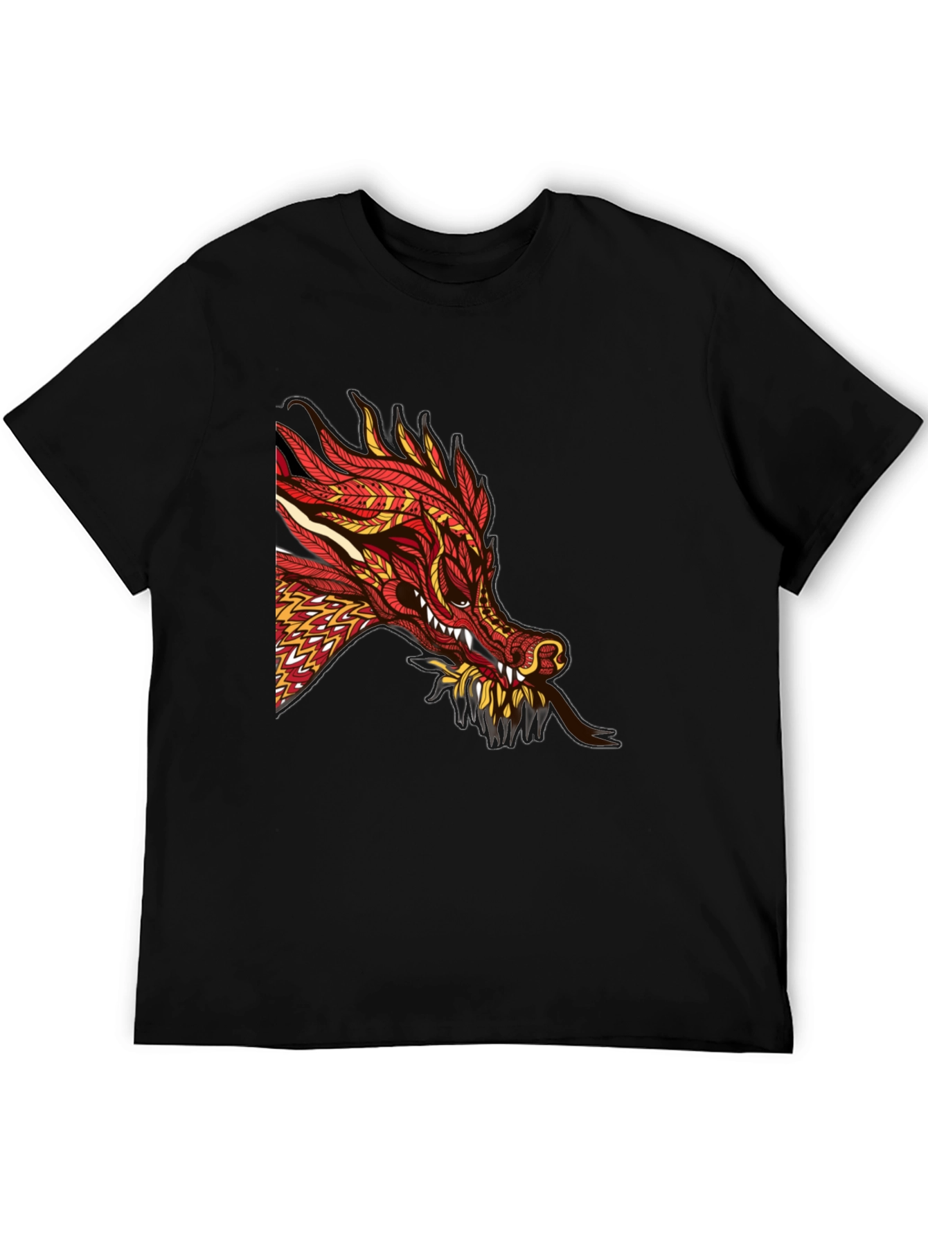 Dragon Graphic Print Black T-Shirt