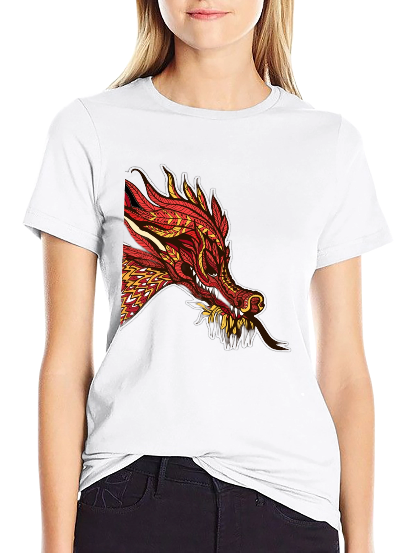 Dragon Graphic Print Black T-Shirt