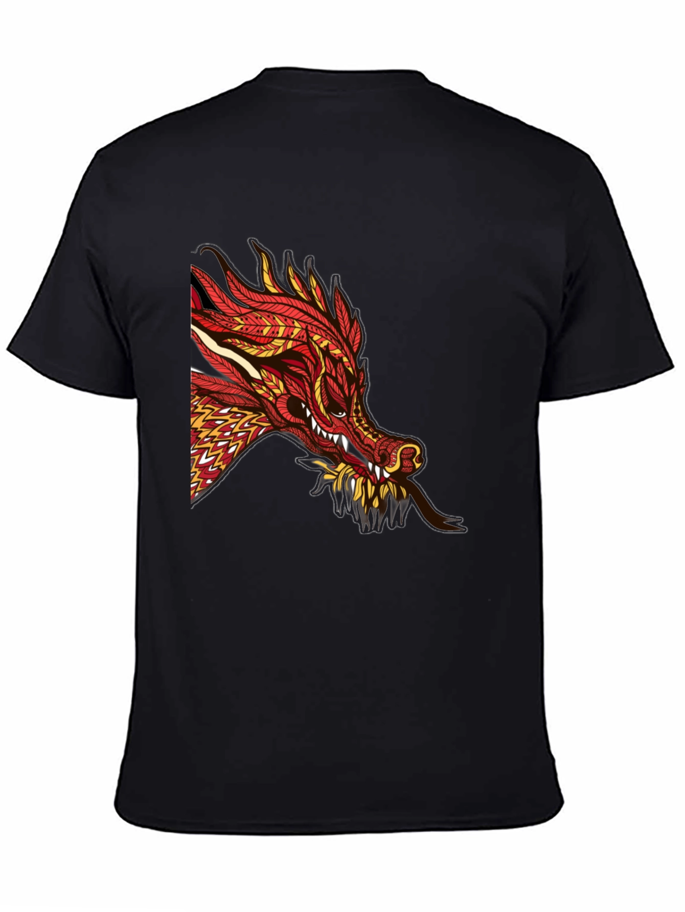 Dragon Graphic Print Black T-Shirt